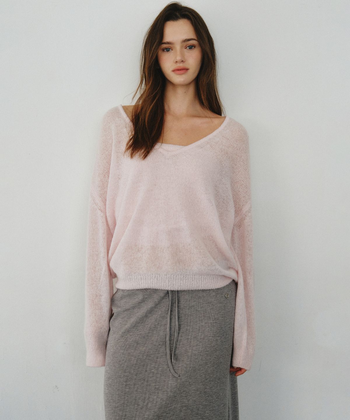 씨타(CITTA) Double Layered Vneck Tube Top Knit Set_CTK258(5color)