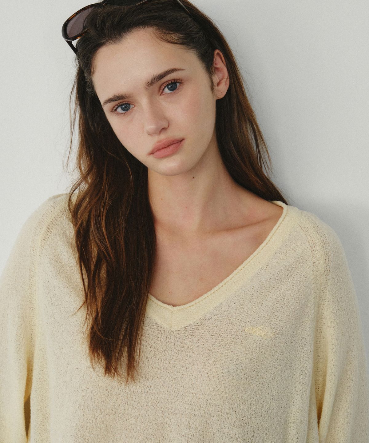 씨타(CITTA) Soft Boucle V-Neck Knit_CTK262(Light Yellow)
