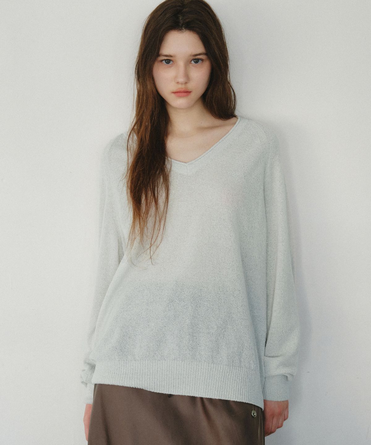씨타(CITTA) Soft Boucle V-Neck Knit_CTK262(Mint)