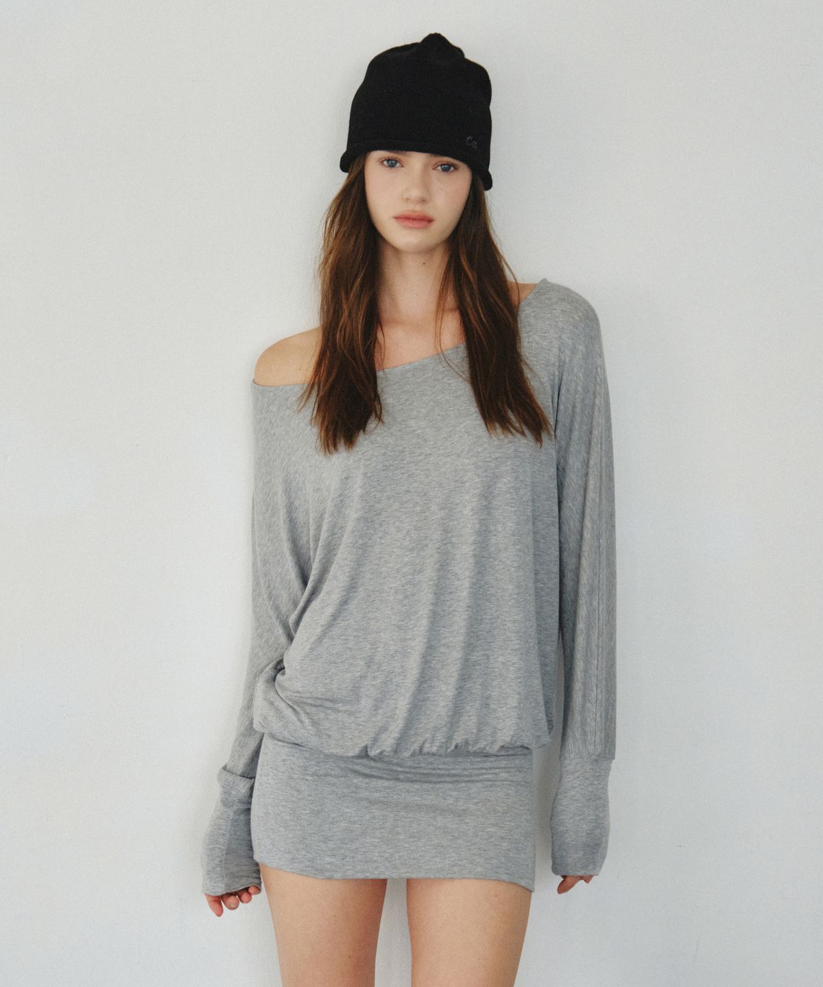 씨타(CITTA) Soft Touch Off-Shoulder Relax Tee_CTT3005(Grey)