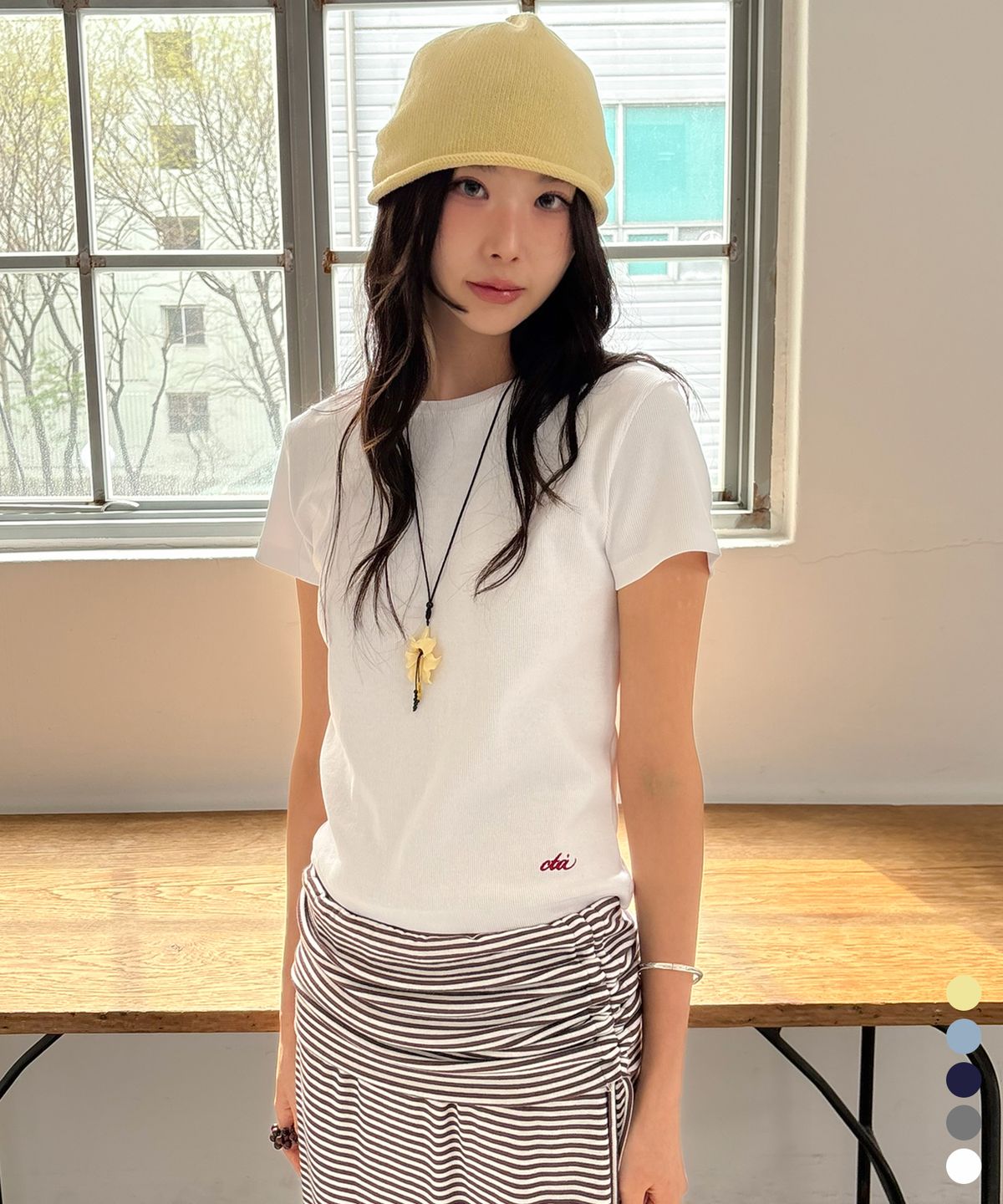 씨타(CITTA) Everyday Ribbed Slim Fit Tee_CTT3009(5color)