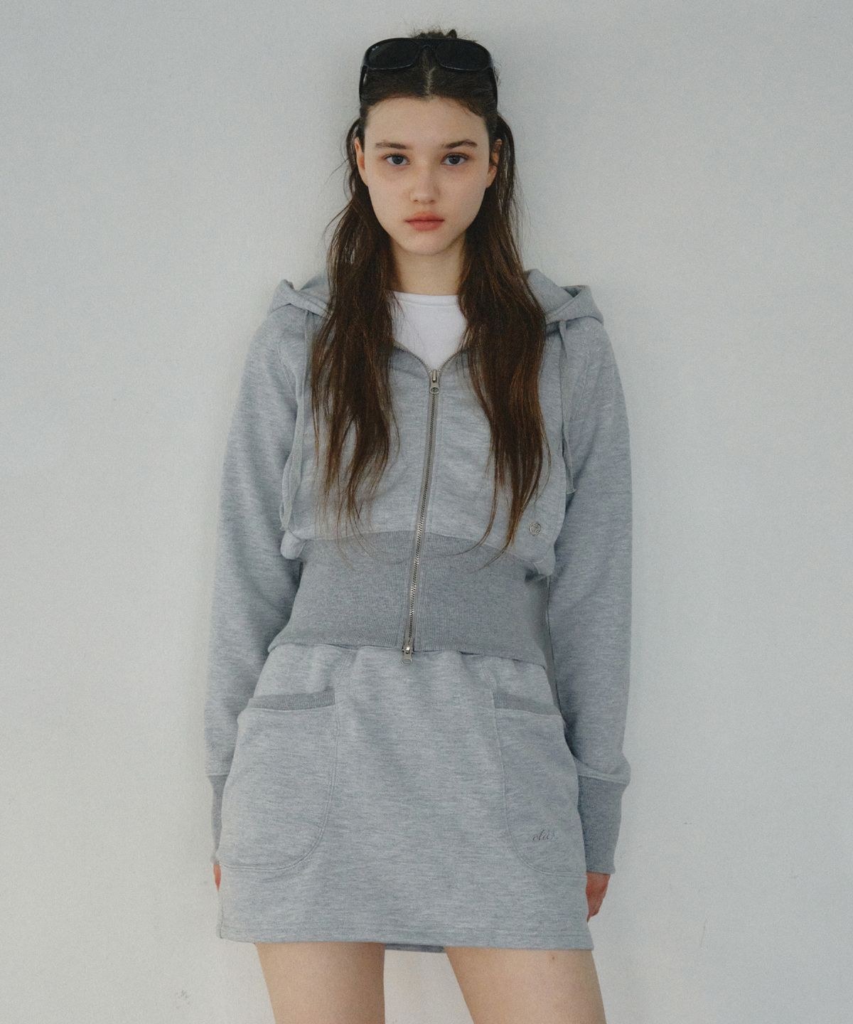 씨타(CITTA) Soft Cropped Slim Hoodie Zip-Up_CTO153(2color)