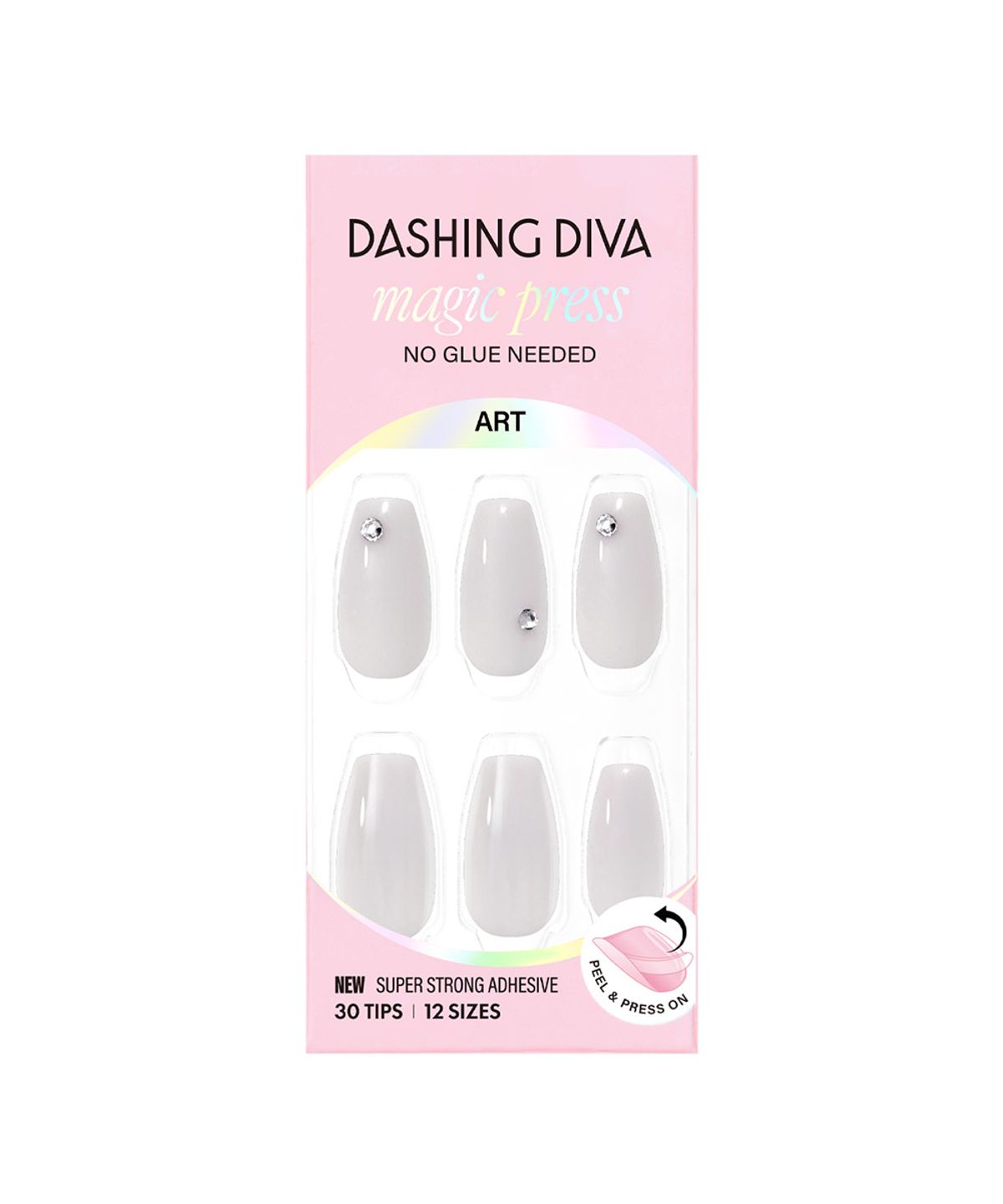 데싱디바(DASINGDIVA) 매직프레스 펄 그레이 (코핀) 네일팁