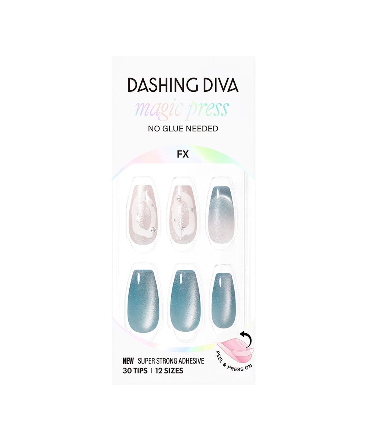 데싱디바(DASINGDIVA) 매직프레스 에메랄드 스카이 (코핀) 네일팁