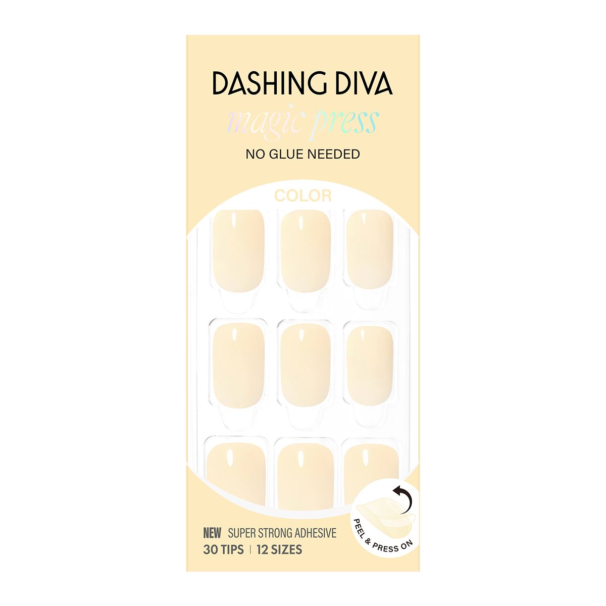데싱디바(DASINGDIVA) 데싱디바 매직프레스 버터 옐로우 (레귤러 라운드) 네일팁