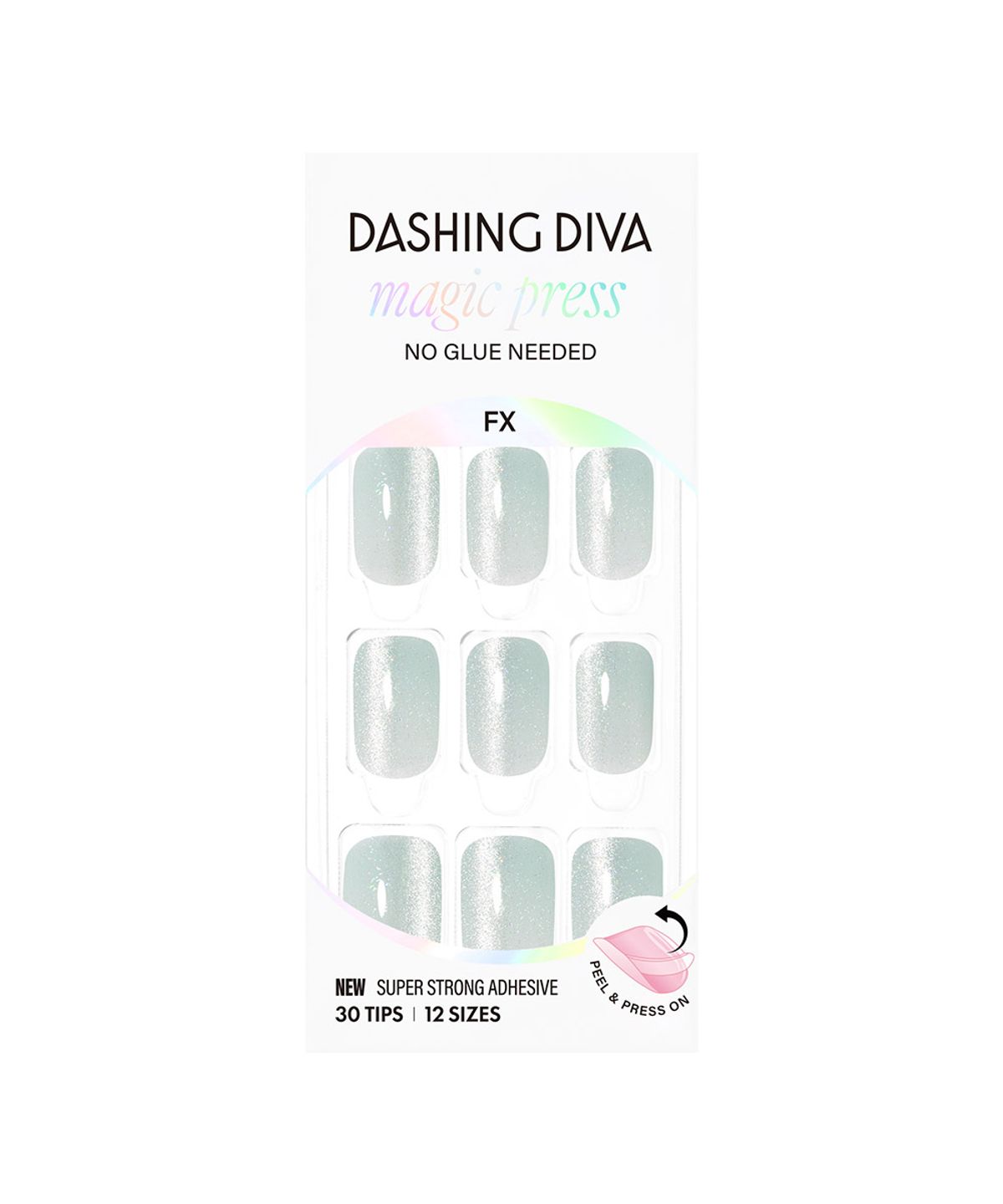 데싱디바(DASINGDIVA) 매직프레스 민트 오로라 (레귤러 라운드) 네일팁