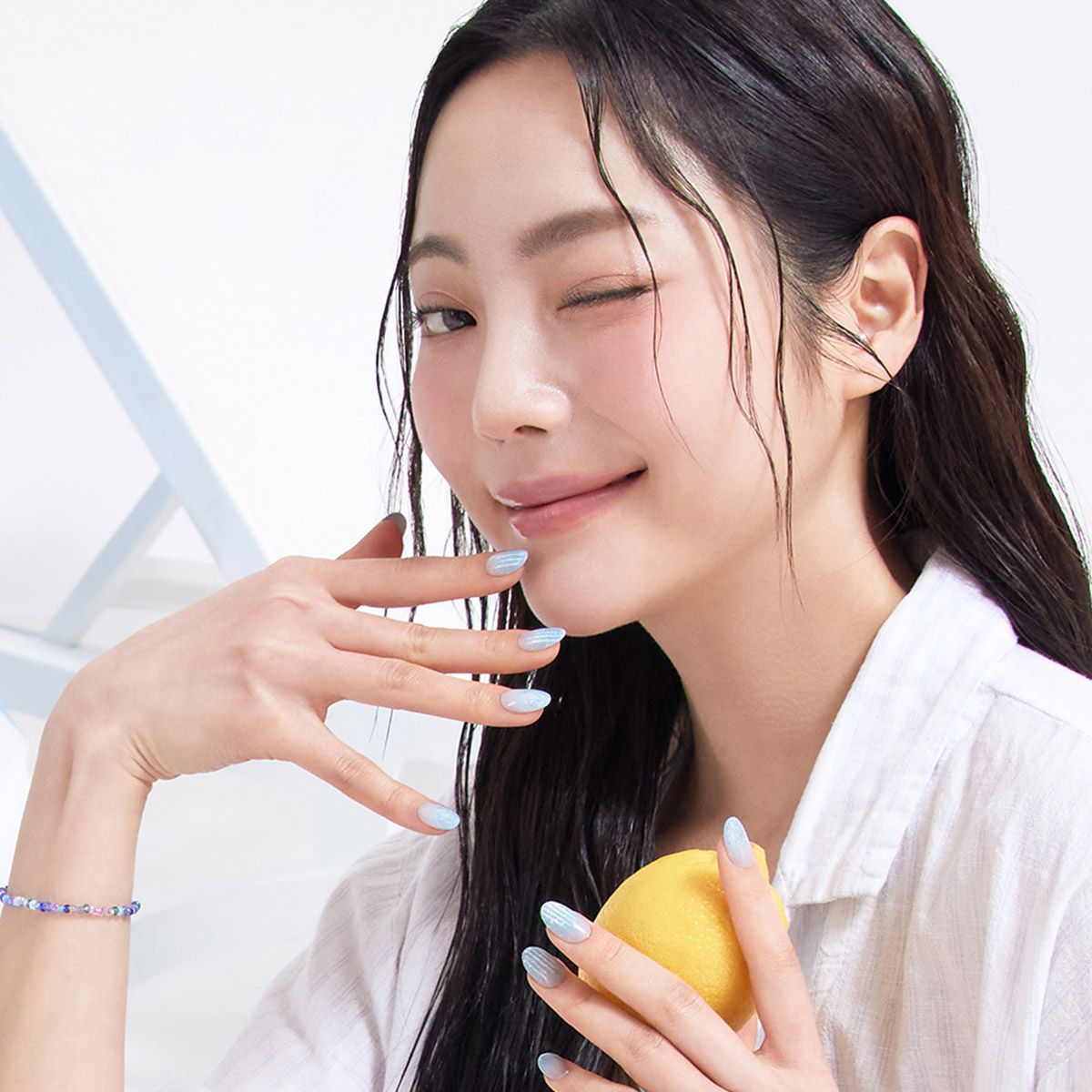 데싱디바(DASINGDIVA) 데싱디바 매직프레스 글로리 블루 (롱 오발) 네일팁