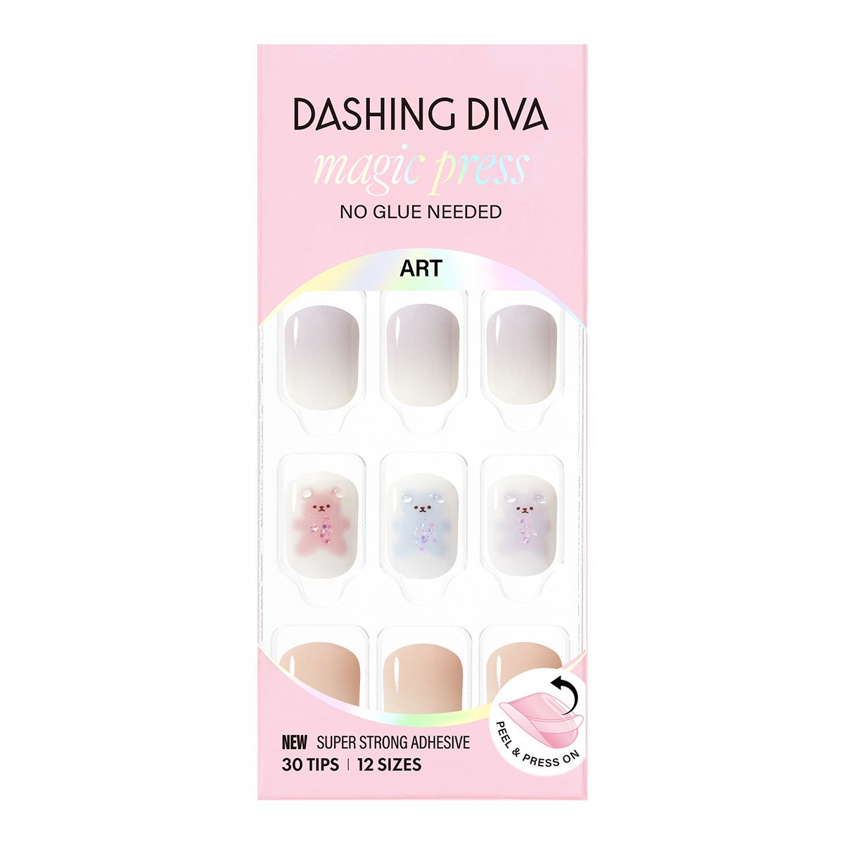 데싱디바(DASINGDIVA) 데싱디바 매직프레스 구미베어 (숏 스퀘어) 네일팁