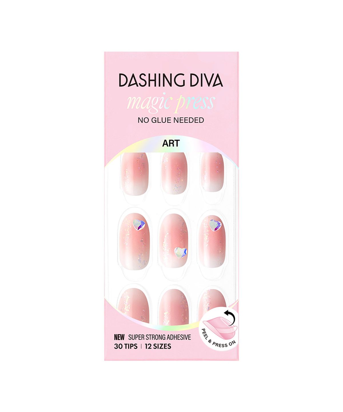 데싱디바(DASINGDIVA) 데싱디바 매직프레스 하트 치크 (롱 오발) 네일팁