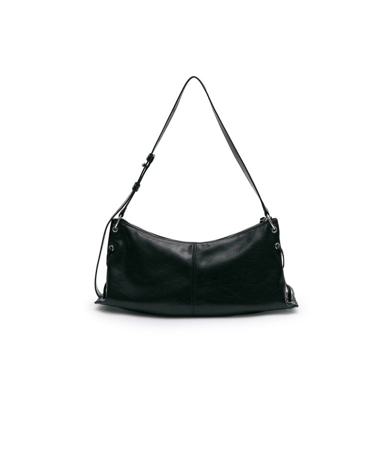 MUSINSA公式 | MATIN KIM EYELET SHIRRING SHOULDER BAG IN BLACK