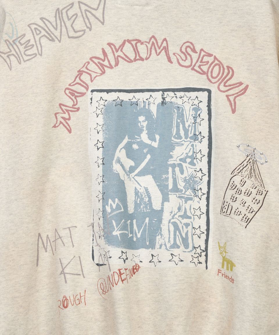 MUSINSA | MATIN KIM VINTAGE WASHED GRAFFITI HOODY ZIP UP IN BEIGE