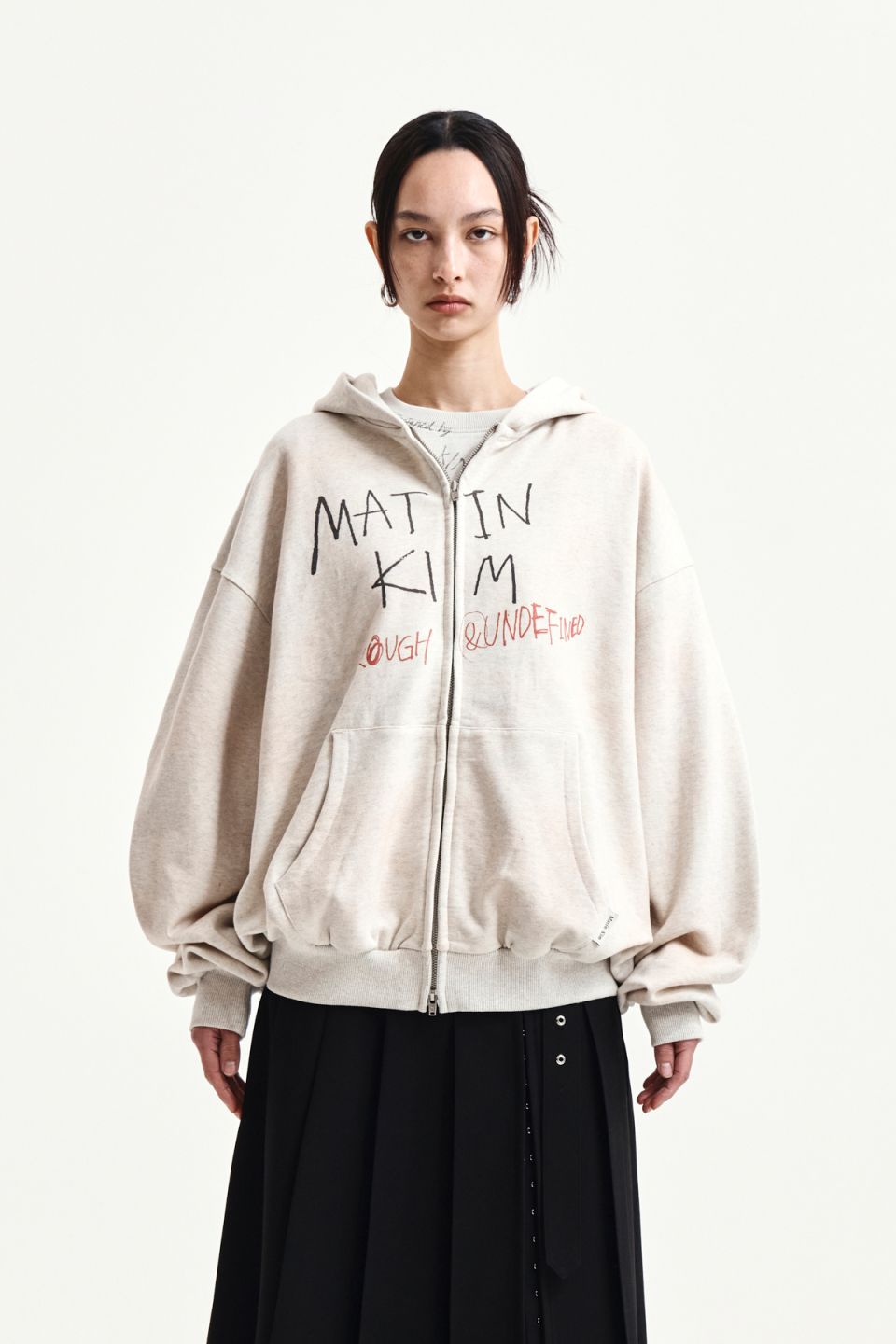MUSINSA | MATIN KIM VINTAGE WASHED GRAFFITI HOODY ZIP UP IN BEIGE