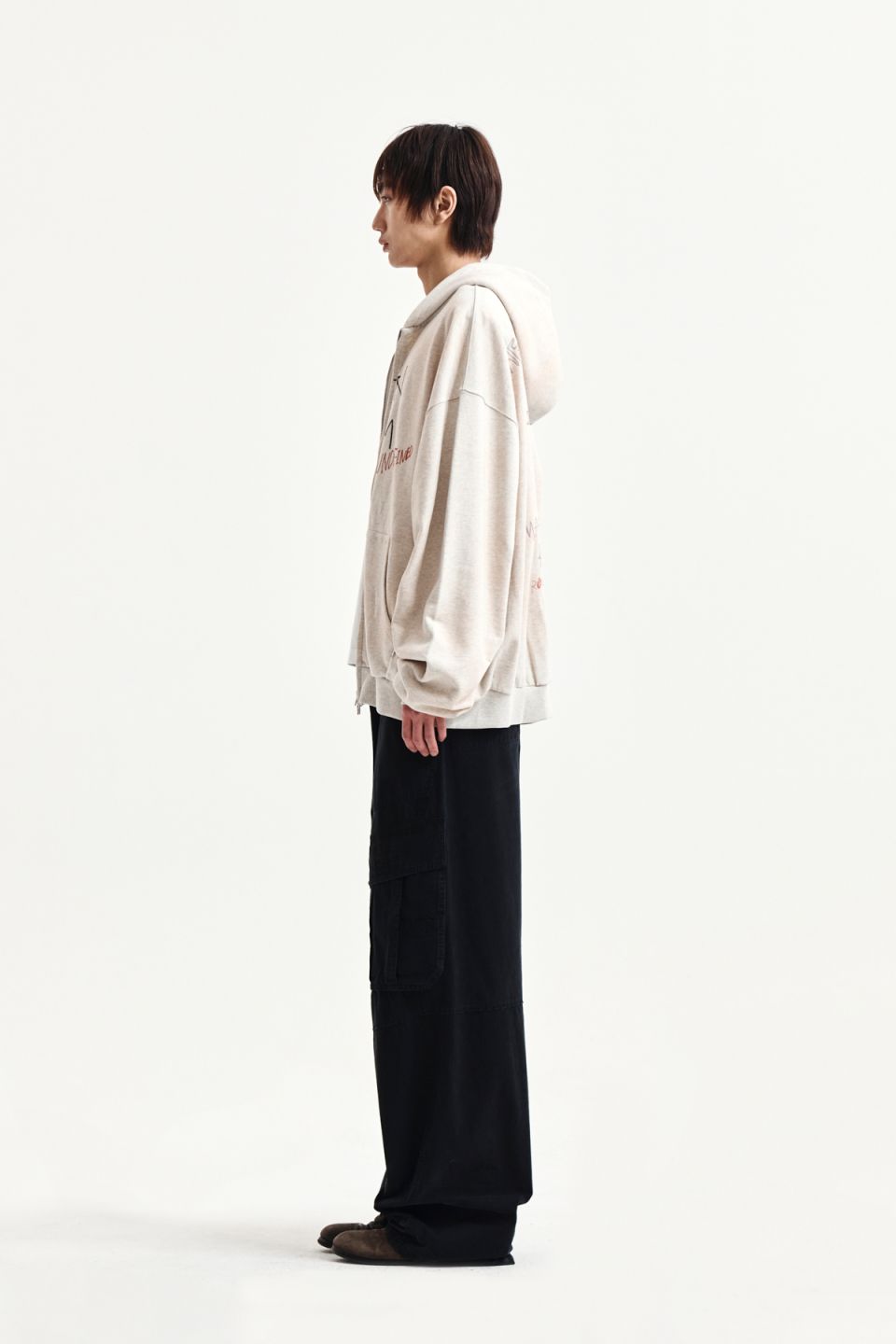 MUSINSA公式 | MATIN KIM VINTAGE WASHED GRAFFITI HOODY ZIP UP IN BEIGE