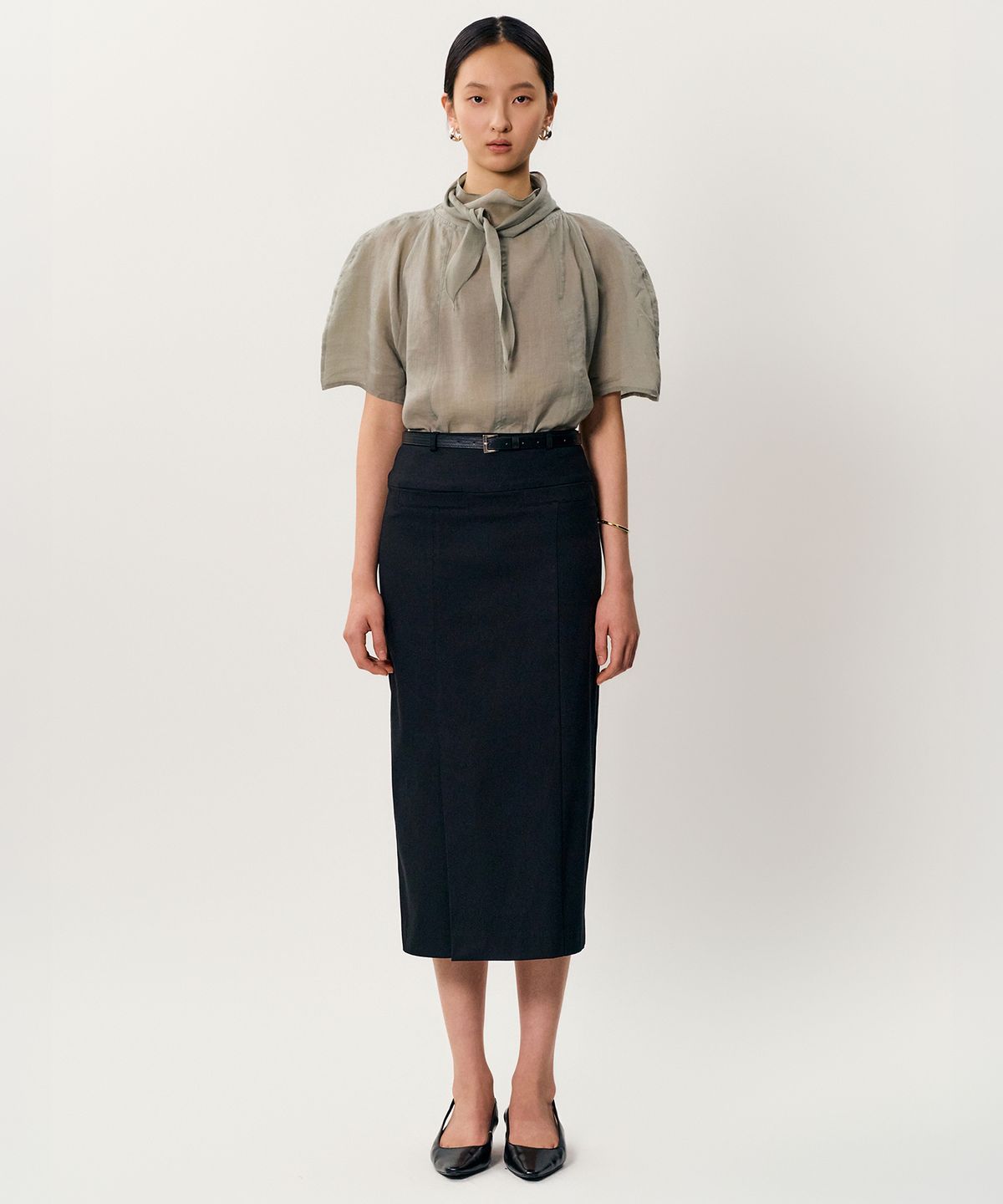 메이버유(MAYVERU) Yuno Tie blouse _ Mint