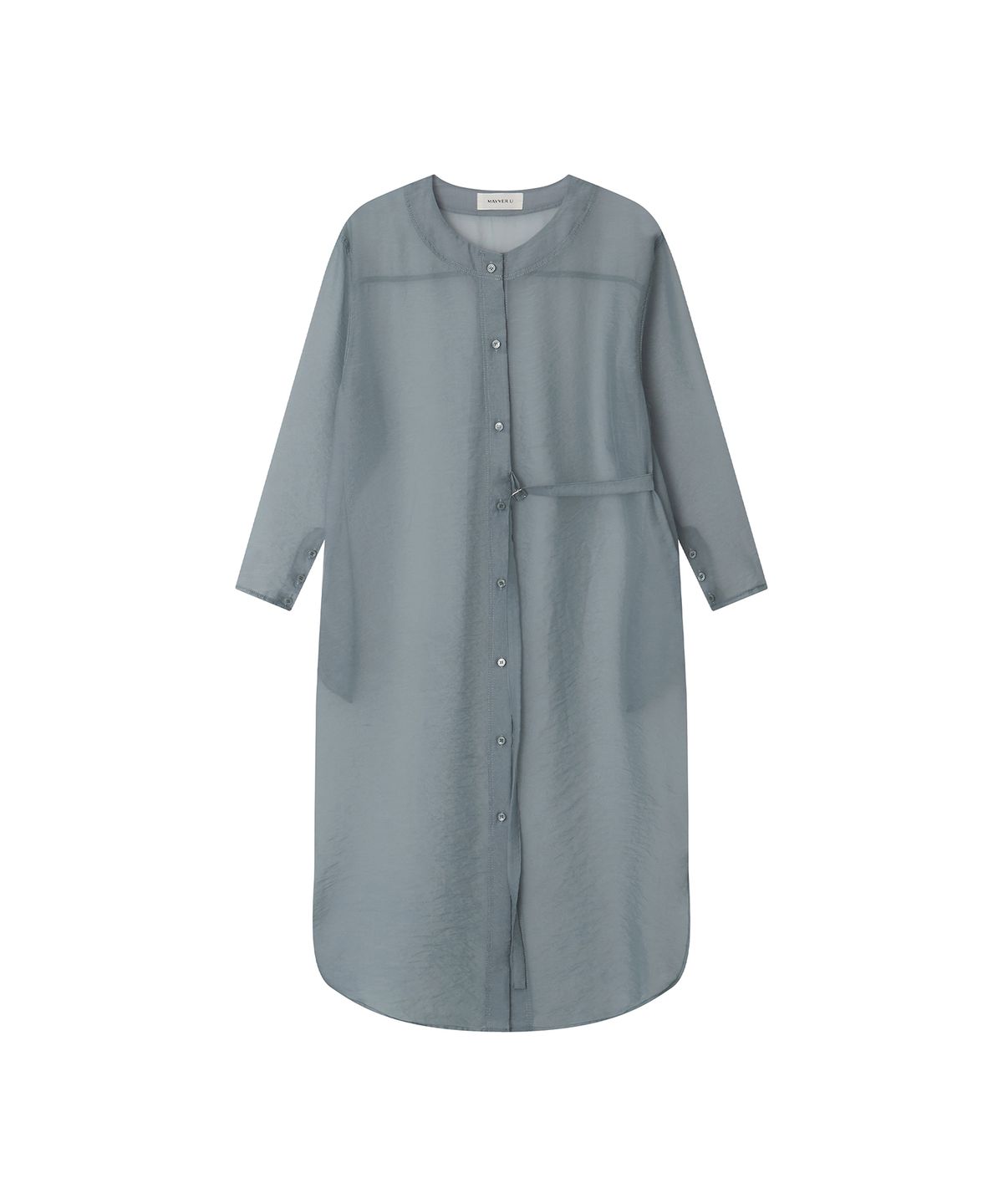 메이버유(MAYVERU) Piaa See-through  long jacket _ Skyblue