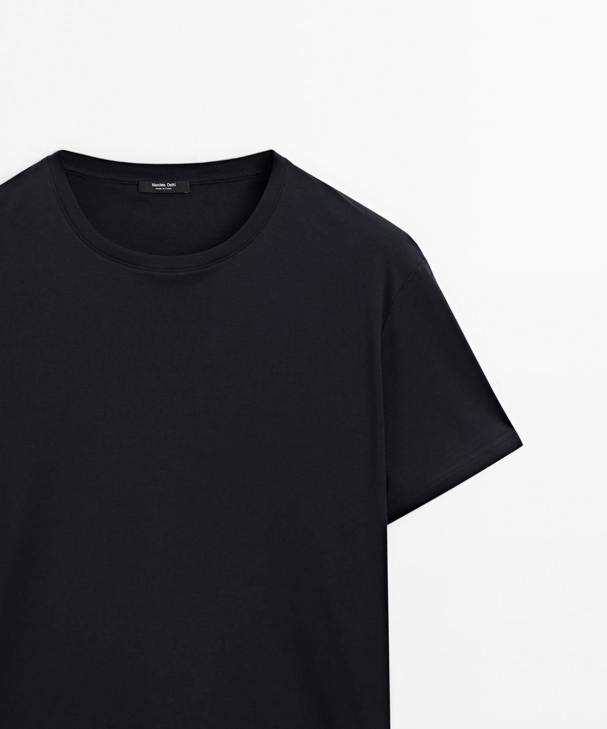 마시모두띠(MASSIMO DUTTI) 100% 머서라이즈 코튼 티셔츠