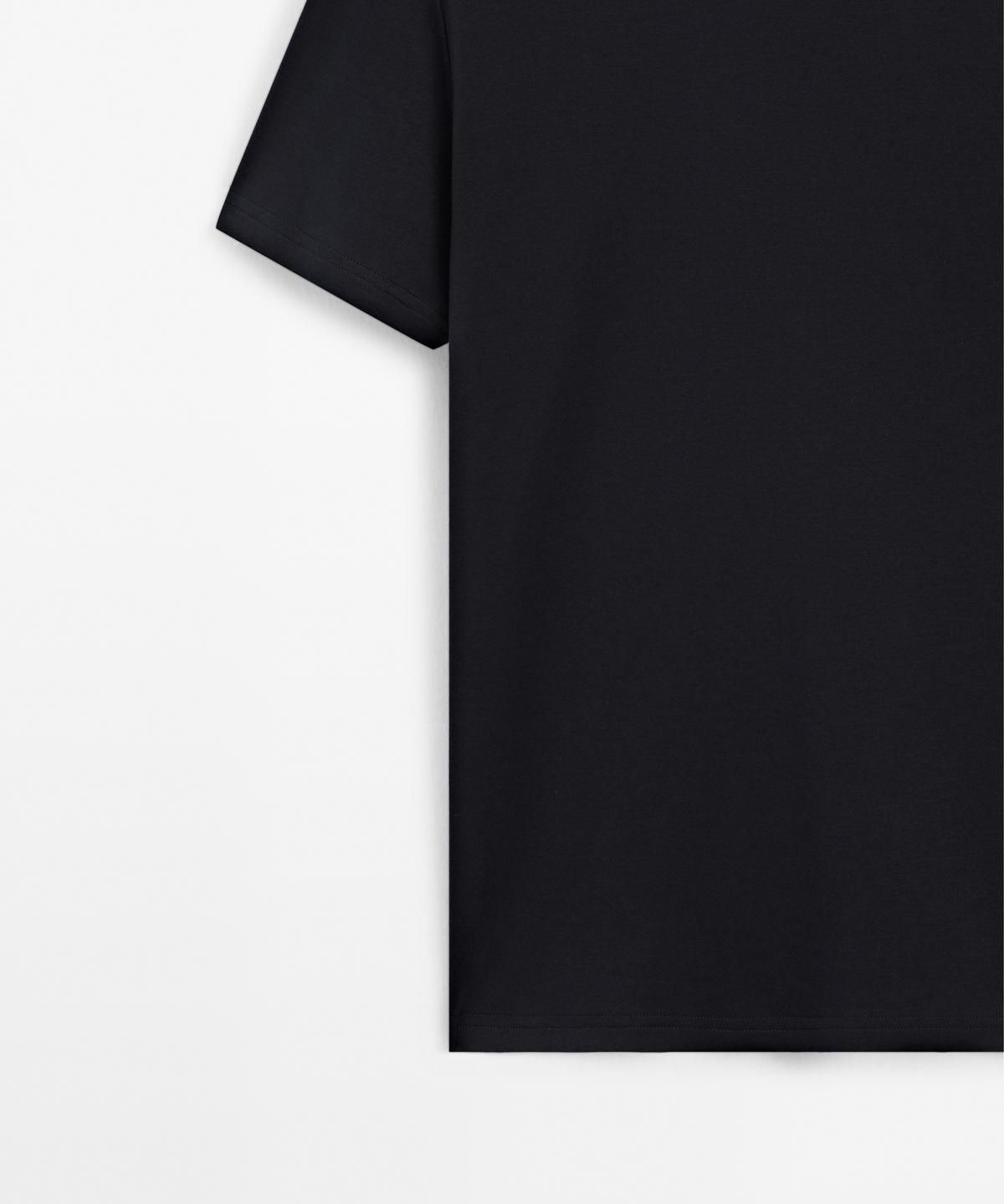 마시모두띠(MASSIMO DUTTI) 100% 머서라이즈 코튼 티셔츠
