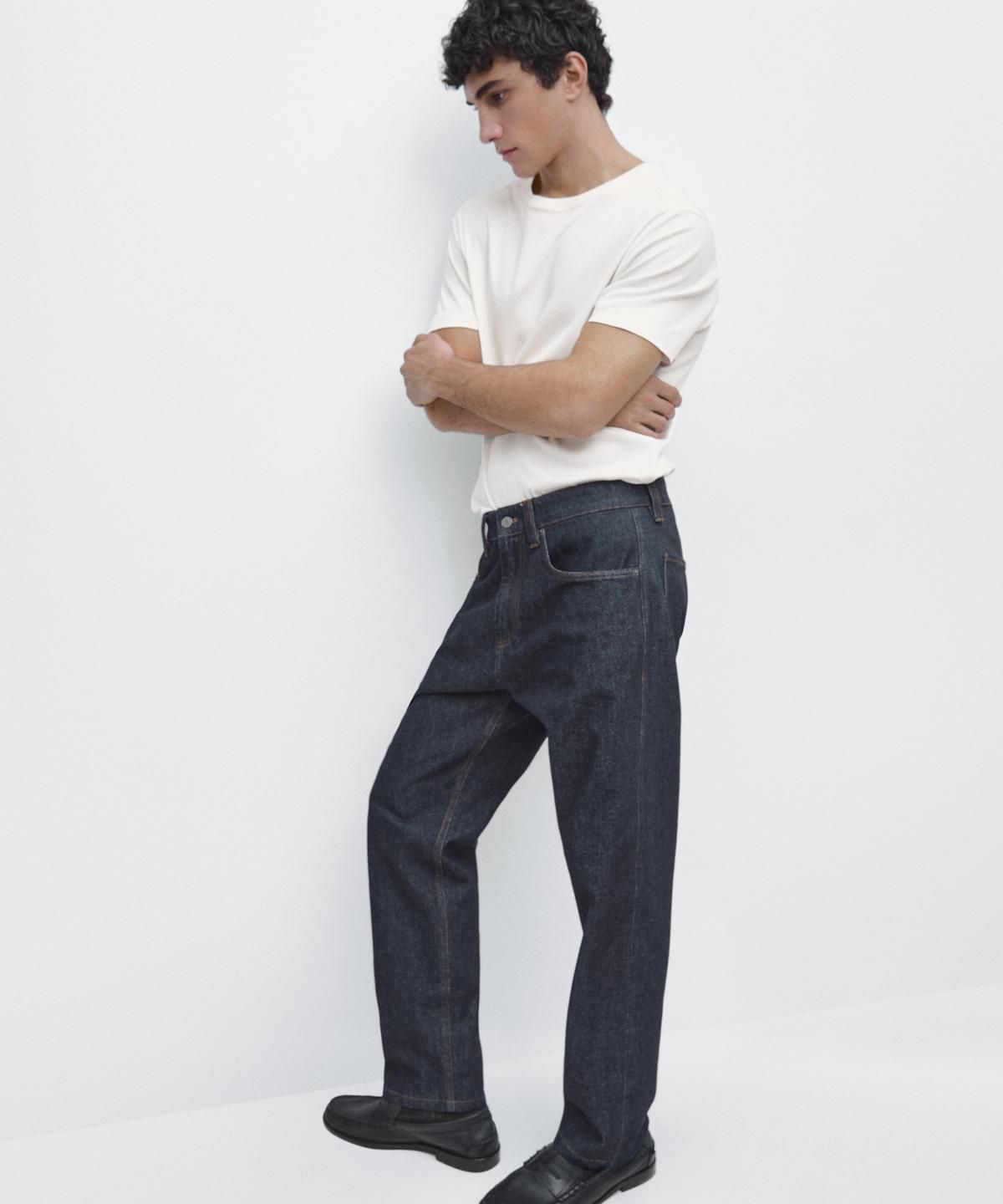 마시모두띠(MASSIMO DUTTI) 100% 머서라이즈 코튼 티셔츠