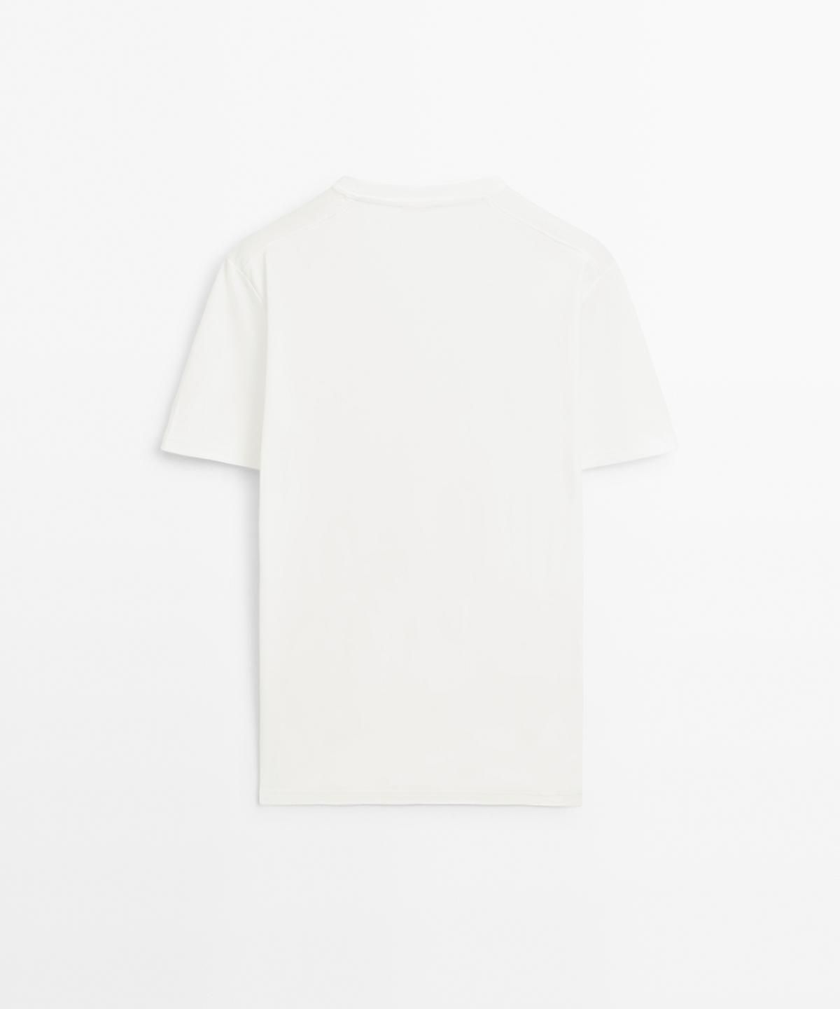 마시모두띠(MASSIMO DUTTI) 100% 머서라이즈 코튼 티셔츠