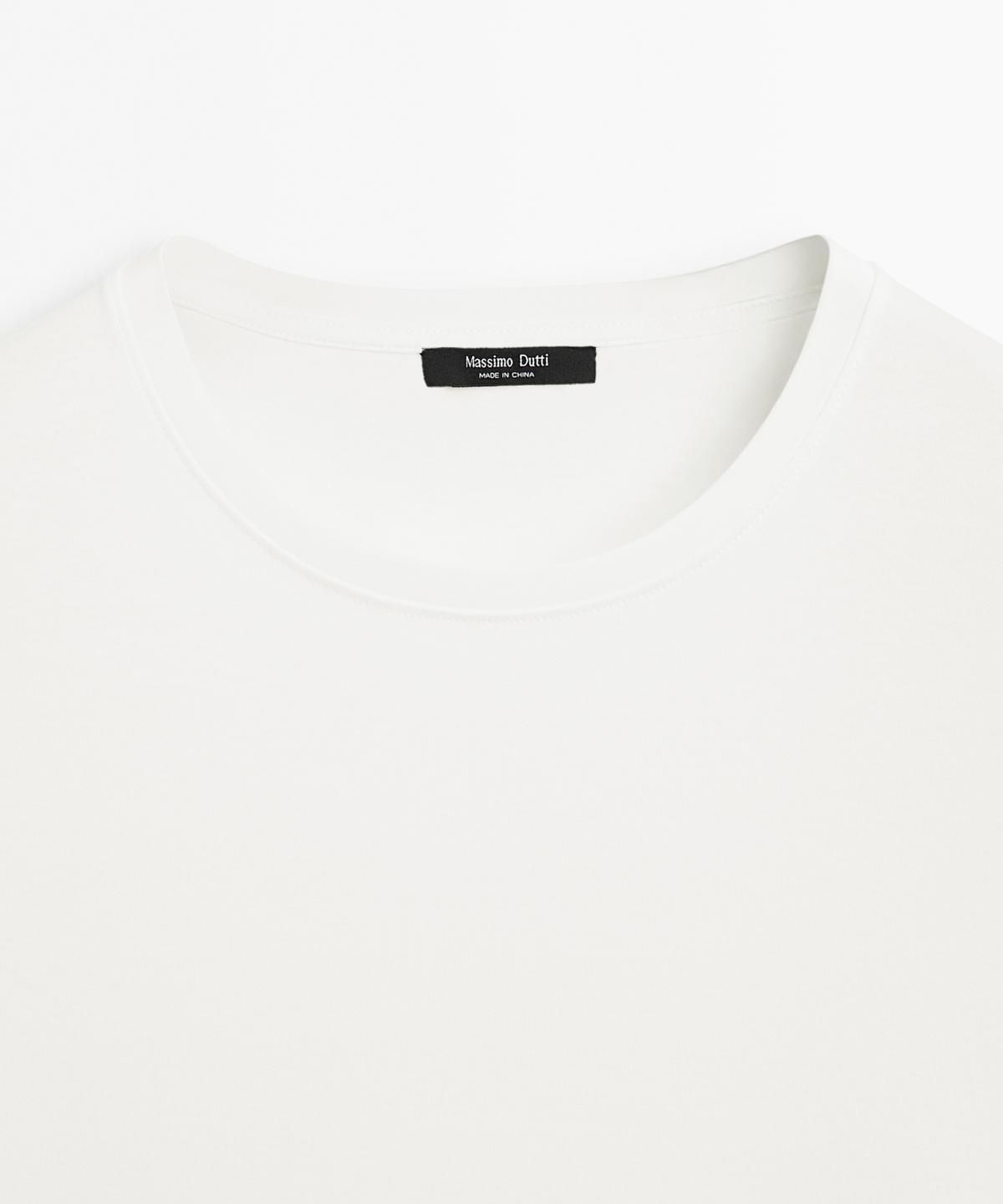 마시모두띠(MASSIMO DUTTI) 100% 머서라이즈 코튼 티셔츠