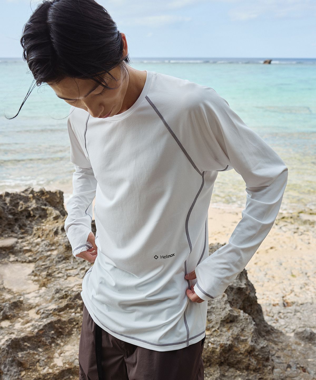헬리녹스 웨어(HELINOX WEAR) 이클립스 베이스레이어 긴팔티셔츠_White