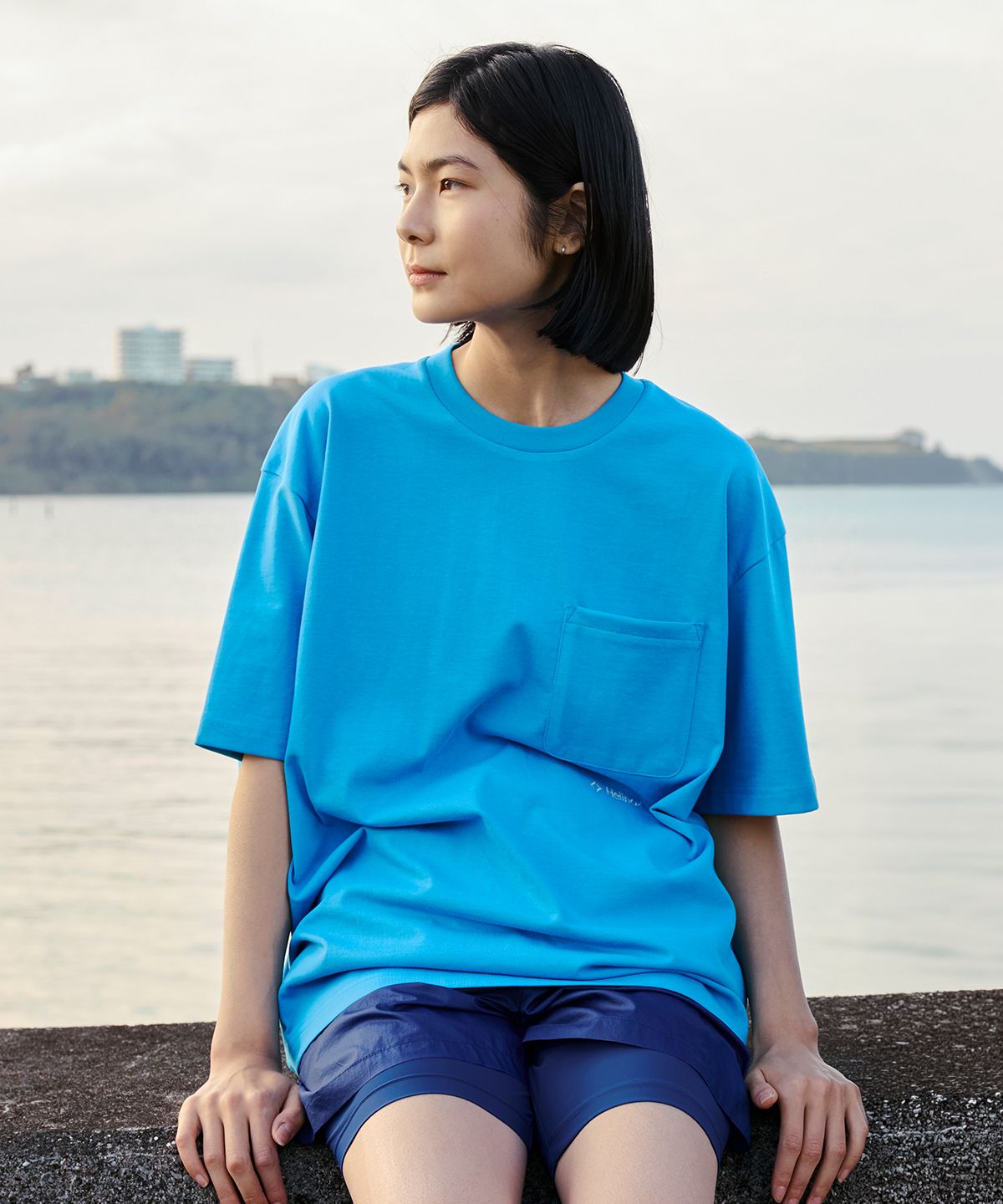 헬리녹스 웨어(HELINOX WEAR) 포켓 반팔티셔츠_Cyan Blue