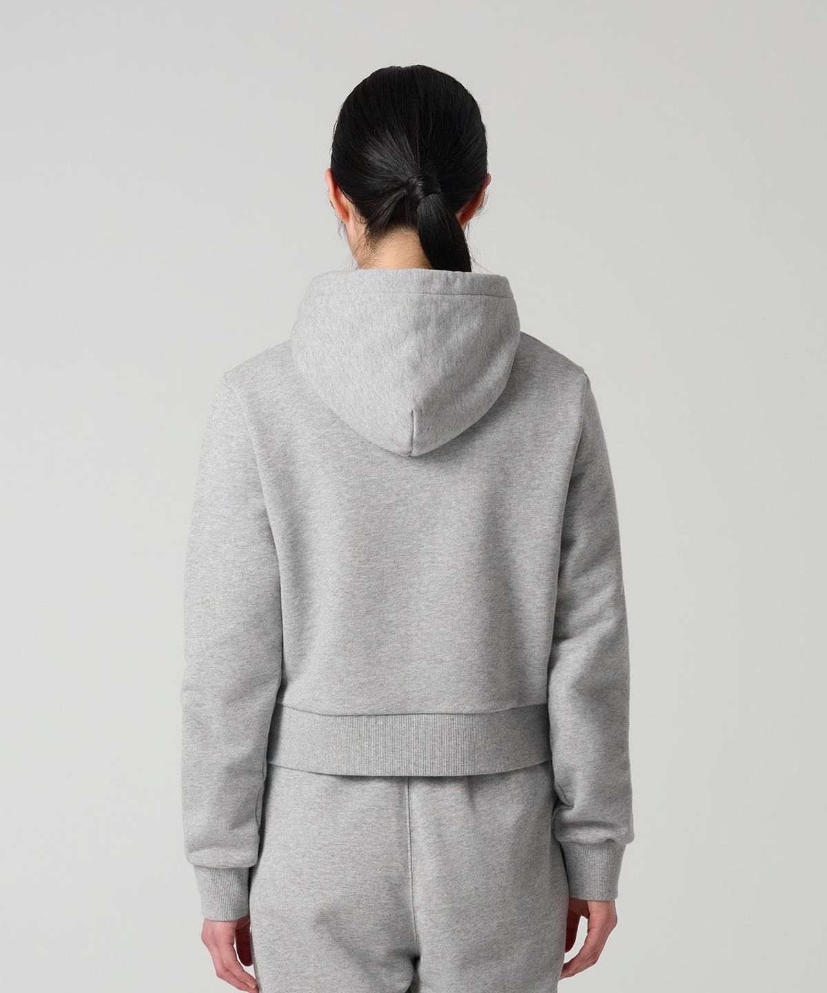 챔피온(CHAMPION) 여성 NYC 크롭 후드 티셔츠 Grey