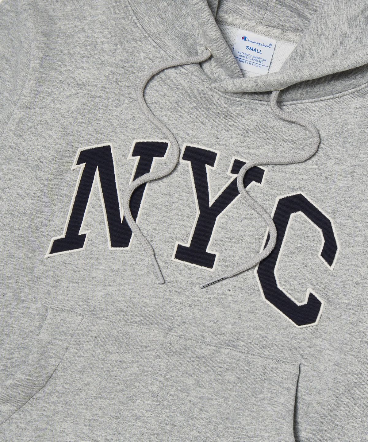챔피온(CHAMPION) 여성 NYC 크롭 후드 티셔츠 Grey