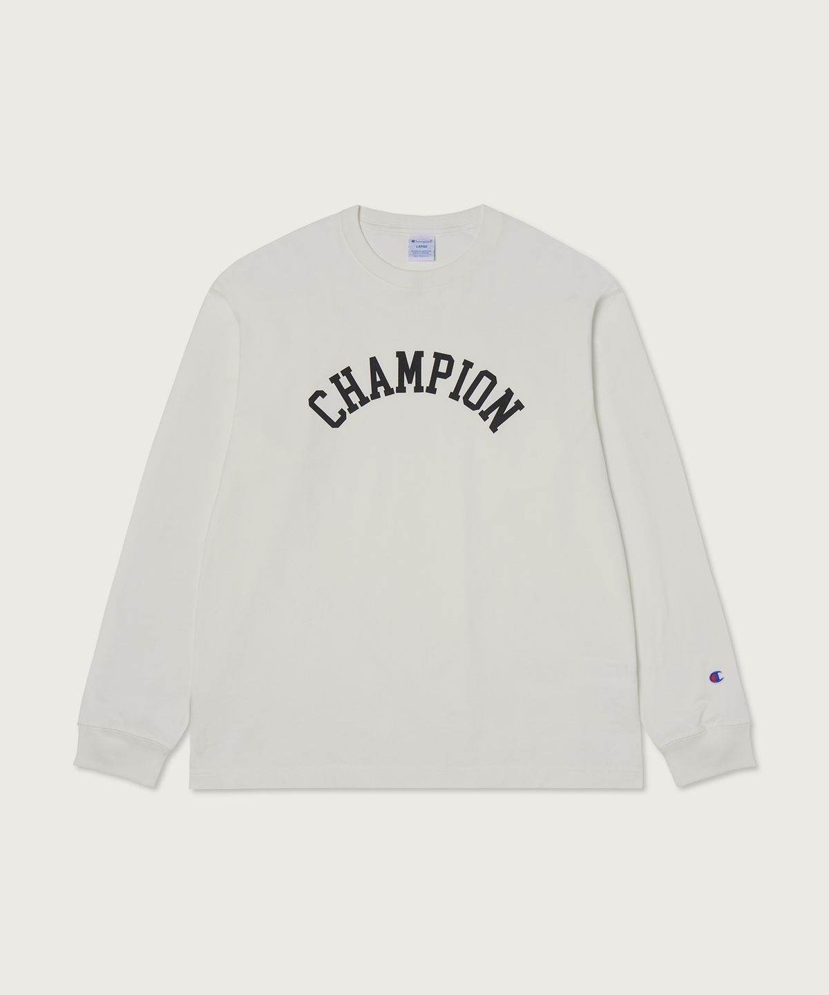 챔피온(CHAMPION) 아치 로고 루즈핏 롱슬리브 티셔츠 White