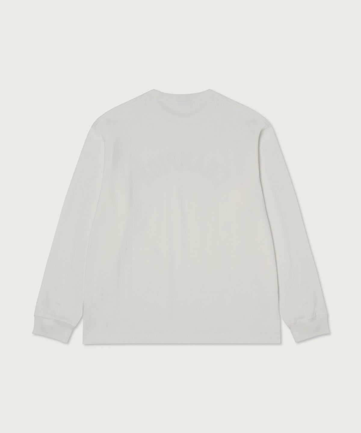 챔피온(CHAMPION) 아치 로고 루즈핏 롱슬리브 티셔츠 White