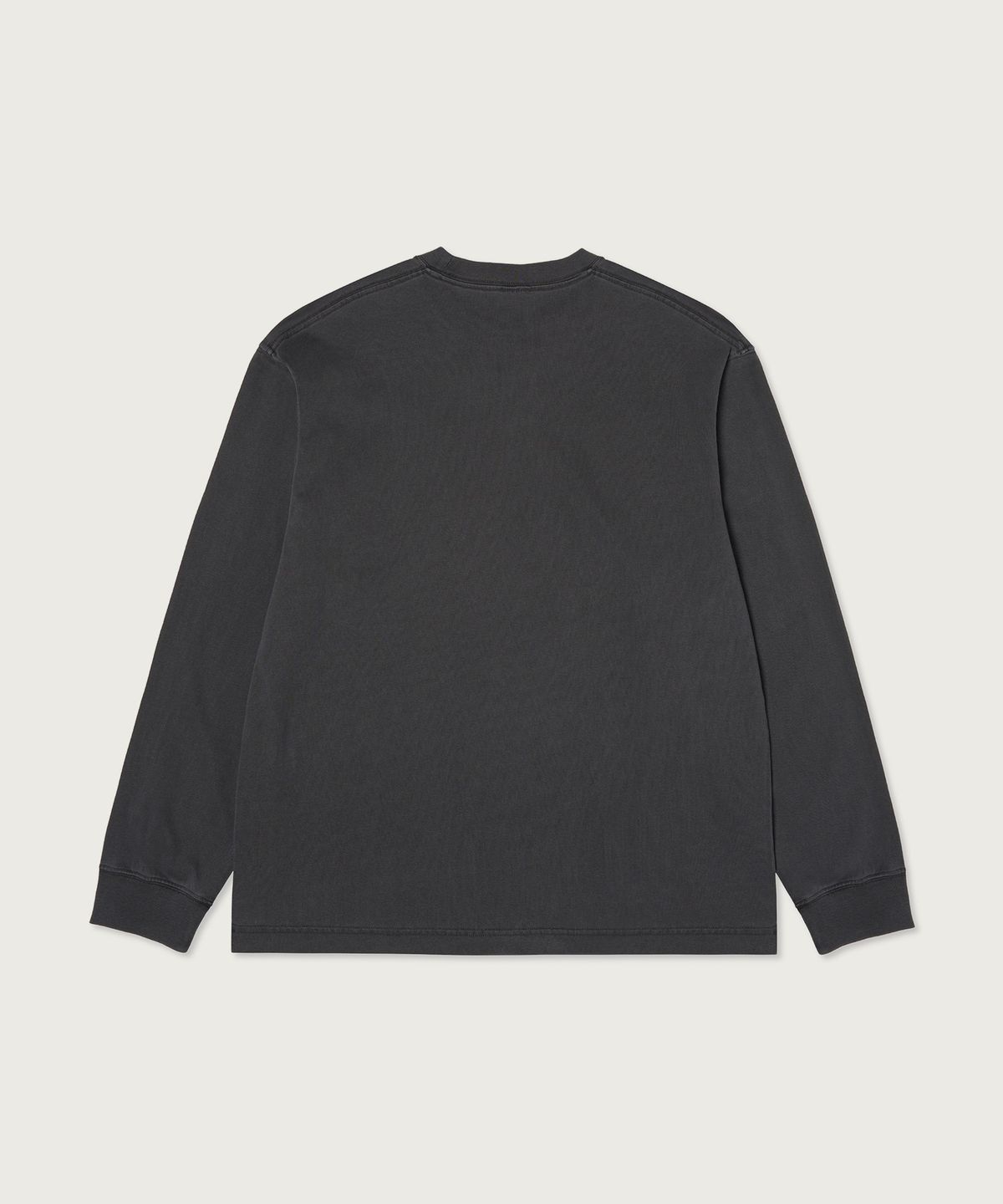 챔피온(CHAMPION) 아치 로고 루즈핏 가먼트다잉 롱슬리브 티셔츠 Charcoal