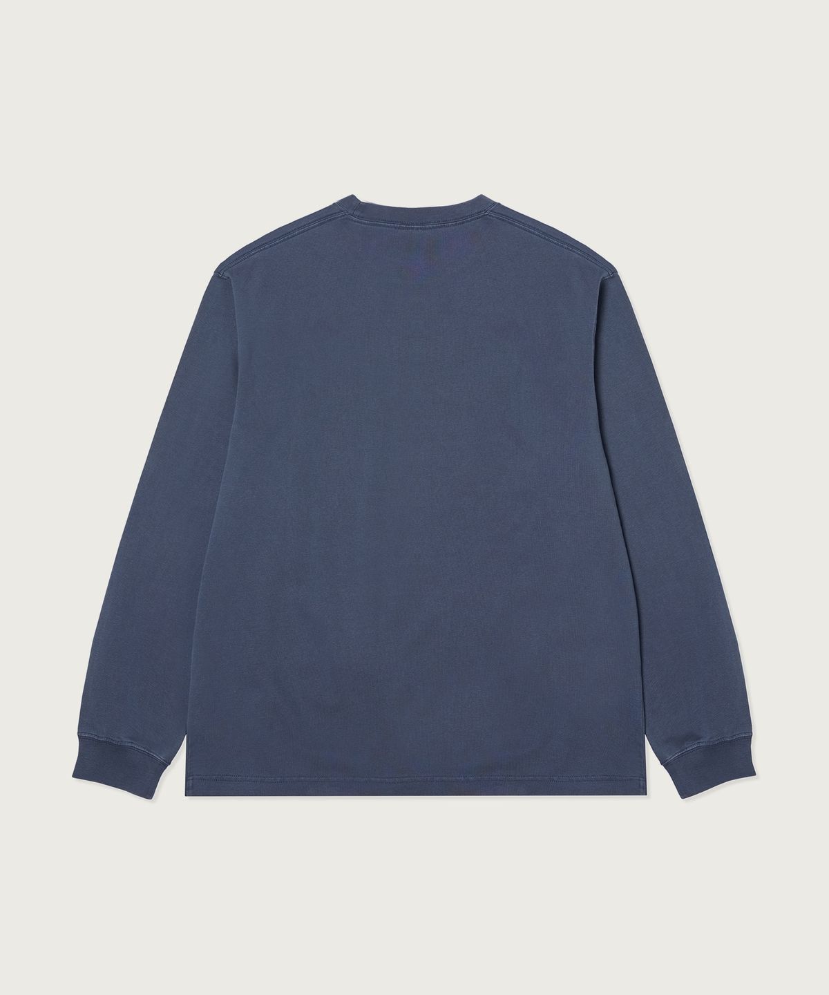 챔피온(CHAMPION) 아치 로고 루즈핏 가먼트다잉 롱슬리브 티셔츠 Blue