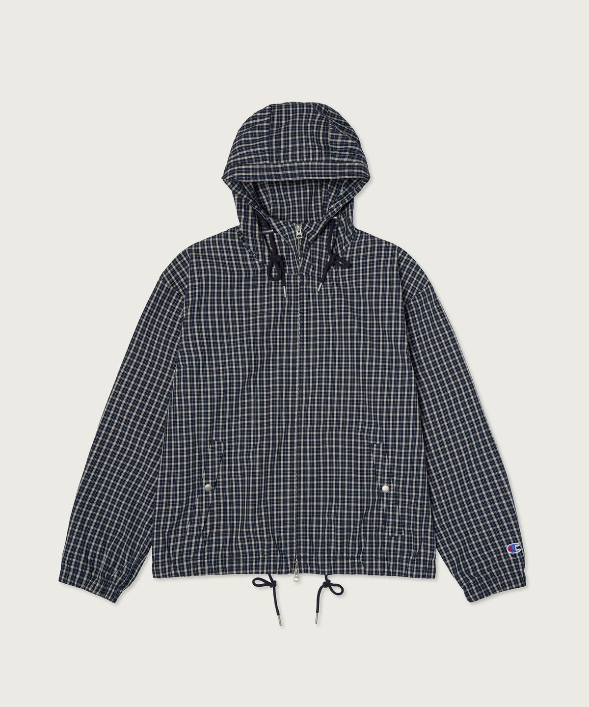챔피온(CHAMPION) 체크 코튼 윈드브레이커 Navy