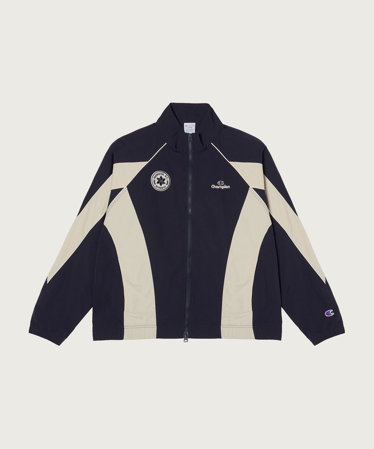 챔피온(CHAMPION) 트랙 로고 프로 컬러블록 트랙자켓 Navy