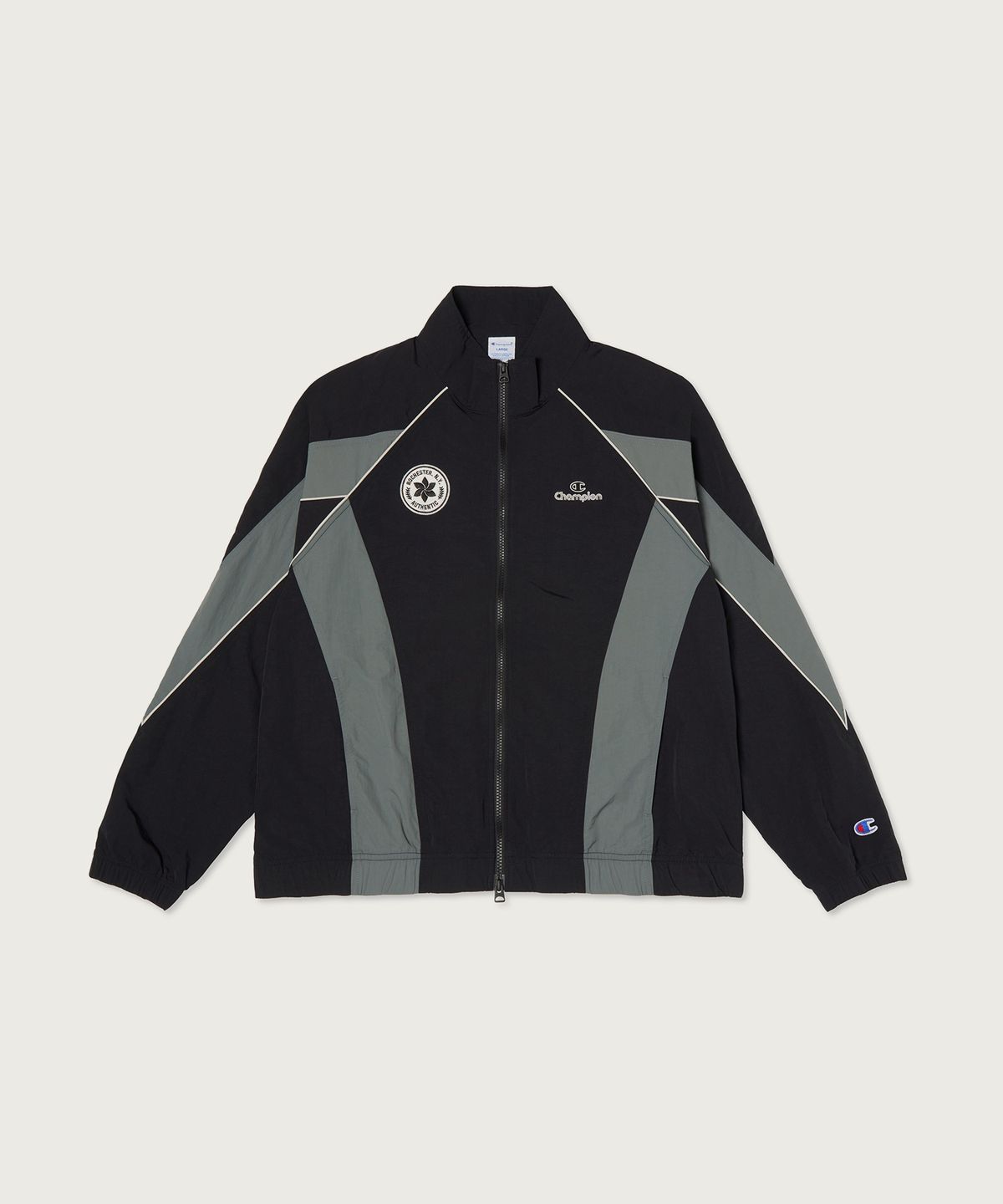 챔피온(CHAMPION) 트랙 로고 프로 컬러블록 트랙자켓 Black
