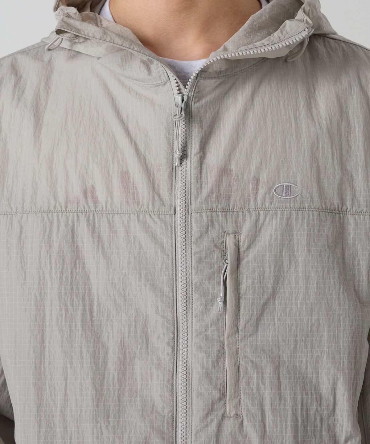 챔피온(CHAMPION) 시어 나일론 윈드브레이커 Light Grey