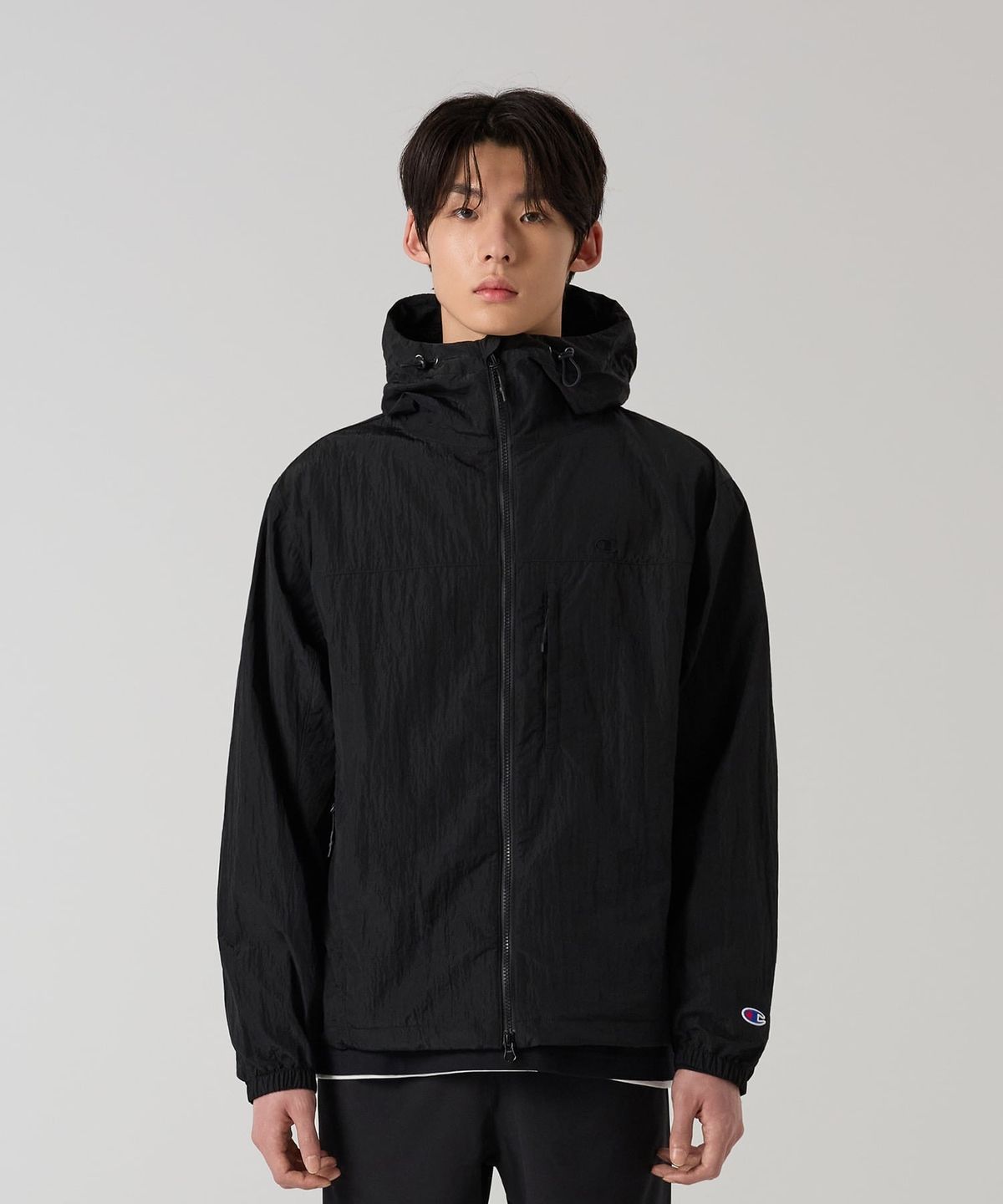 챔피온(CHAMPION) 시어 나일론 윈드브레이커 Black