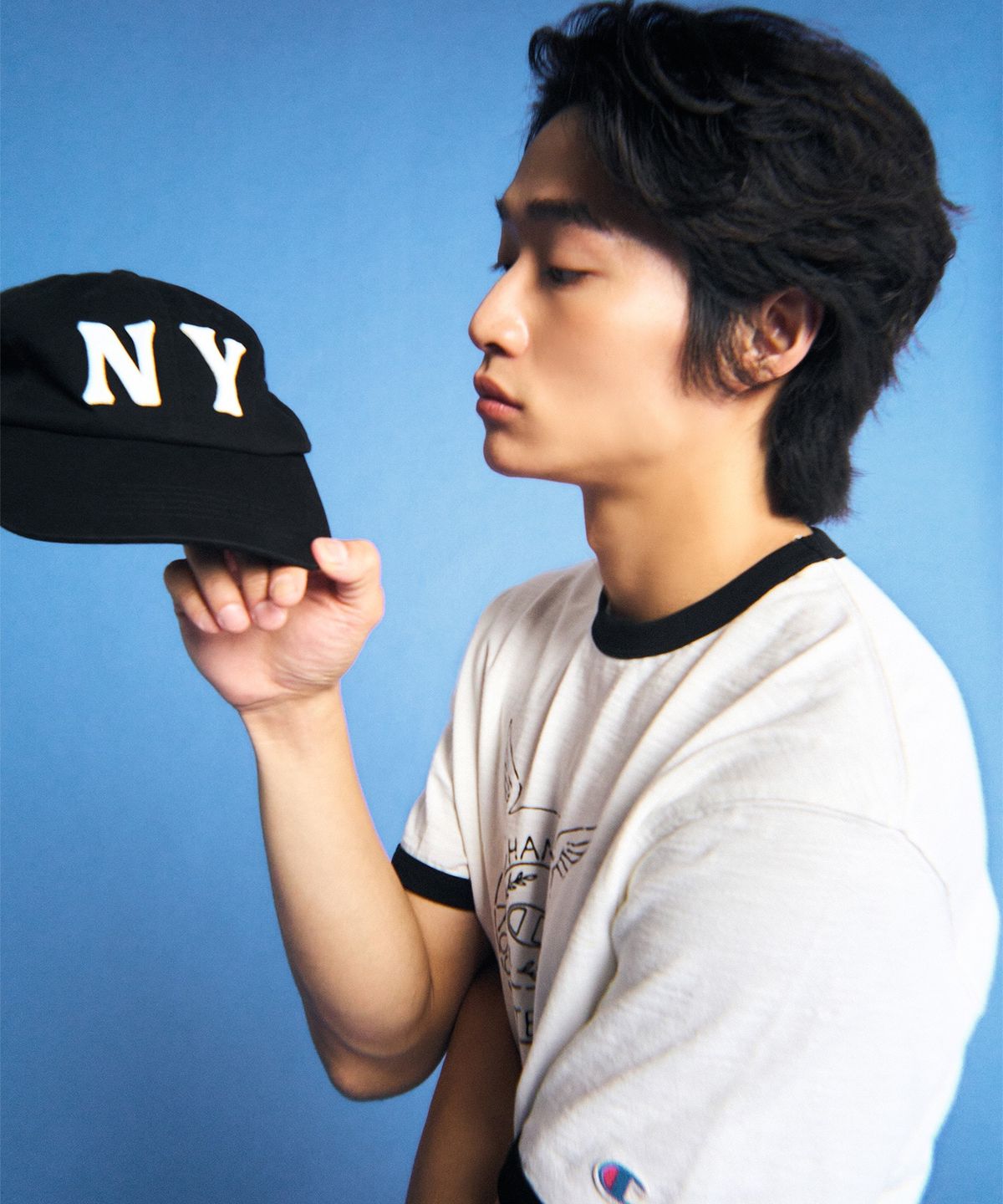 챔피온(CHAMPION) NY 아플리케 볼캡 Black