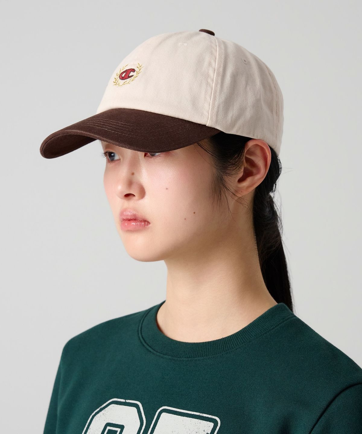 챔피온(CHAMPION) C로고 컬러블록 볼캡 Brown