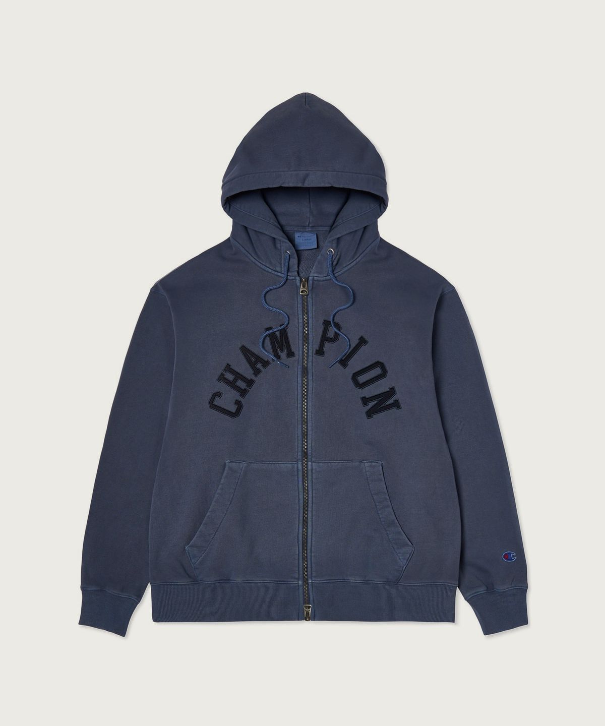 챔피온(CHAMPION) 아치 로고 루즈핏 가먼트다잉 후드 집업 3color