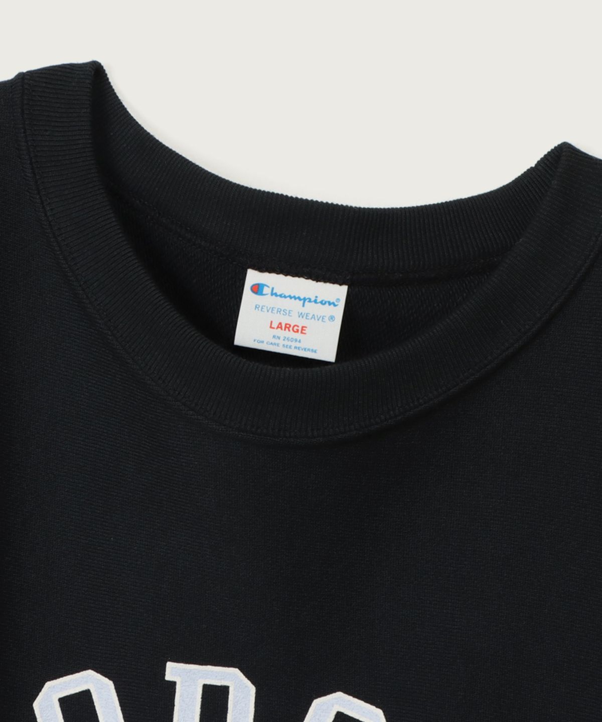 챔피온(CHAMPION) 리버스위브 루즈핏 그래픽 스웨트셔츠 Black