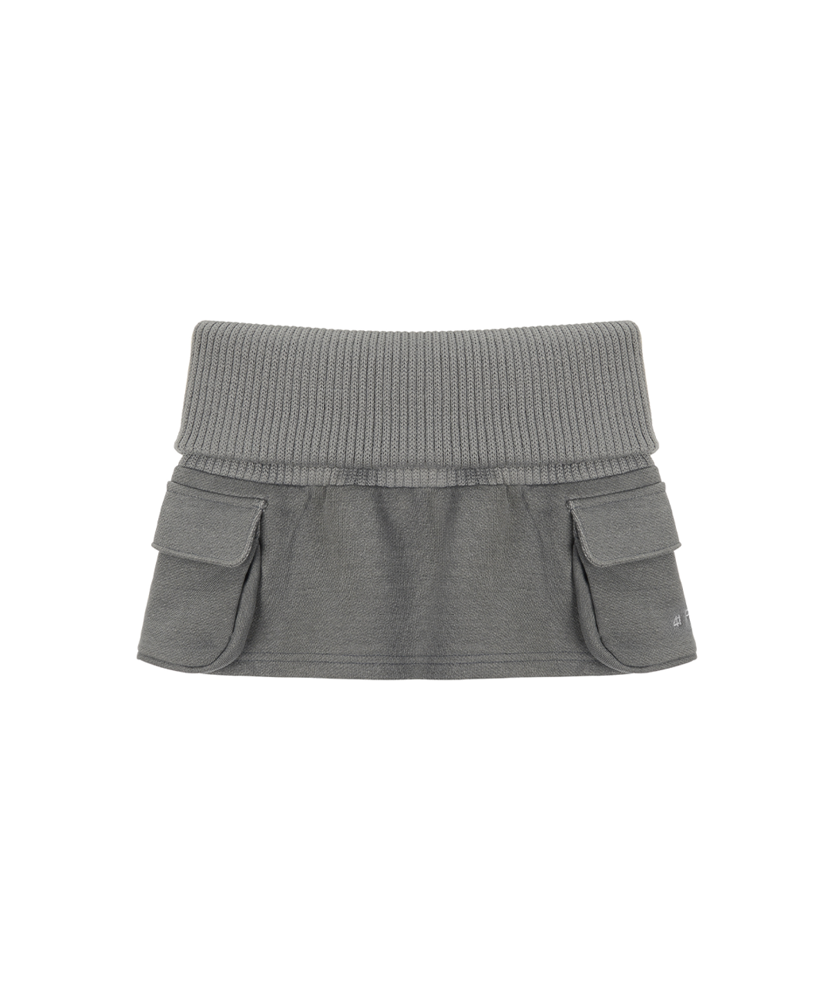 사일프레이(41PRAY) Folded Knit Skirt Shorts / Charcoal