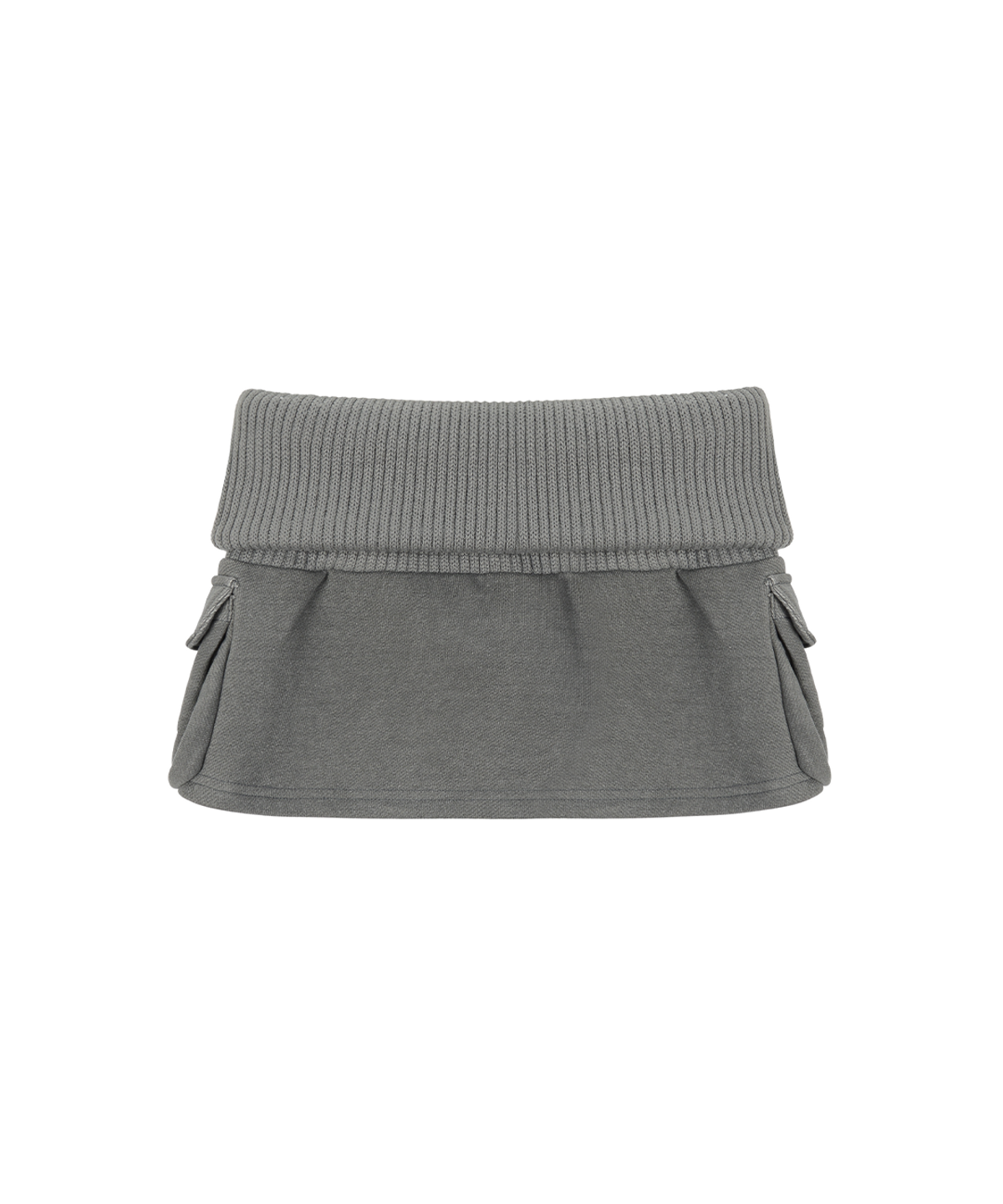 사일프레이(41PRAY) Folded Knit Skirt Shorts / Charcoal