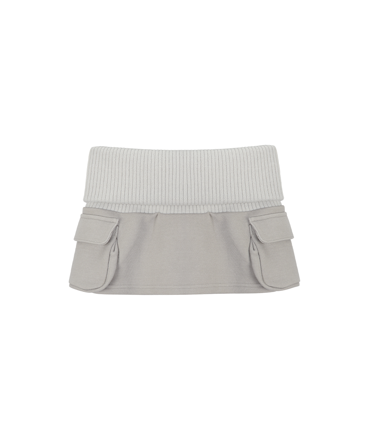 사일프레이(41PRAY) Folded Knit Skirt Shorts / Light Grey