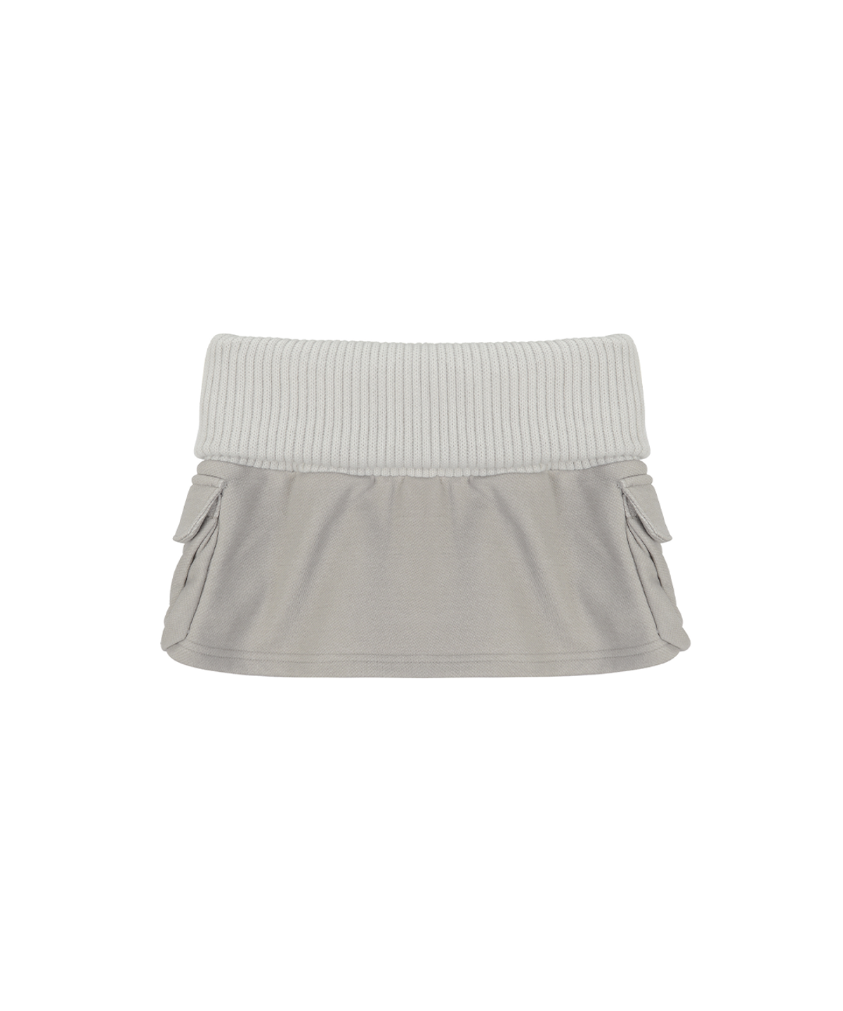 사일프레이(41PRAY) Folded Knit Skirt Shorts / Light Grey
