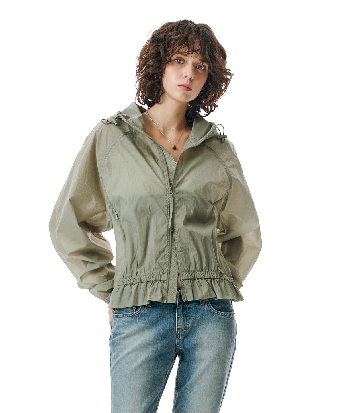 세컨모놀로그(SECONDMONO) Ruffle Windbreaker [MINTGRAY]_SEWJK002MINTGRAY