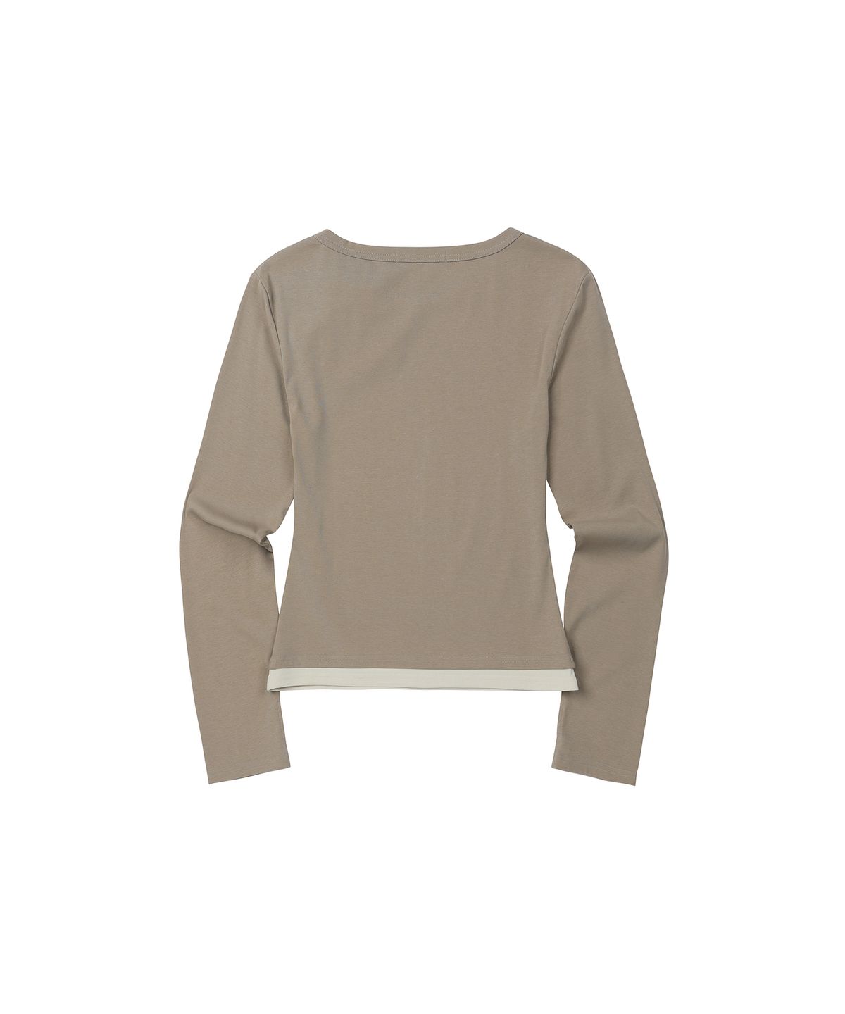 세컨모놀로그(SECONDMONO) W.Lace-Up Detail Layered Top [DTBEIGE]_SEWTS022DTBEIGE