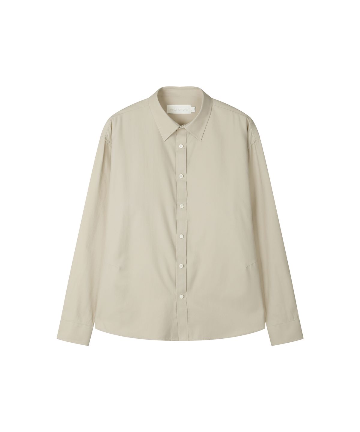 세컨모놀로그(SECONDMONO) (TIE SET)Semi Cropped Dart Cotton Shirt [6 color]_SESH025