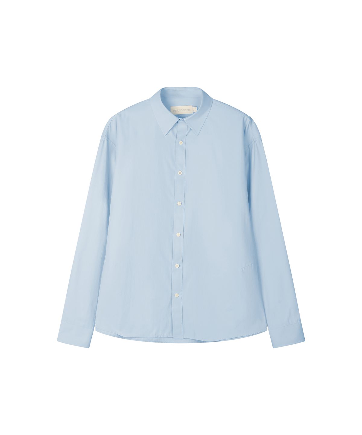 세컨모놀로그(SECONDMONO) (TIE SET)Semi Cropped Dart Cotton Shirt [6 color]_SESH025