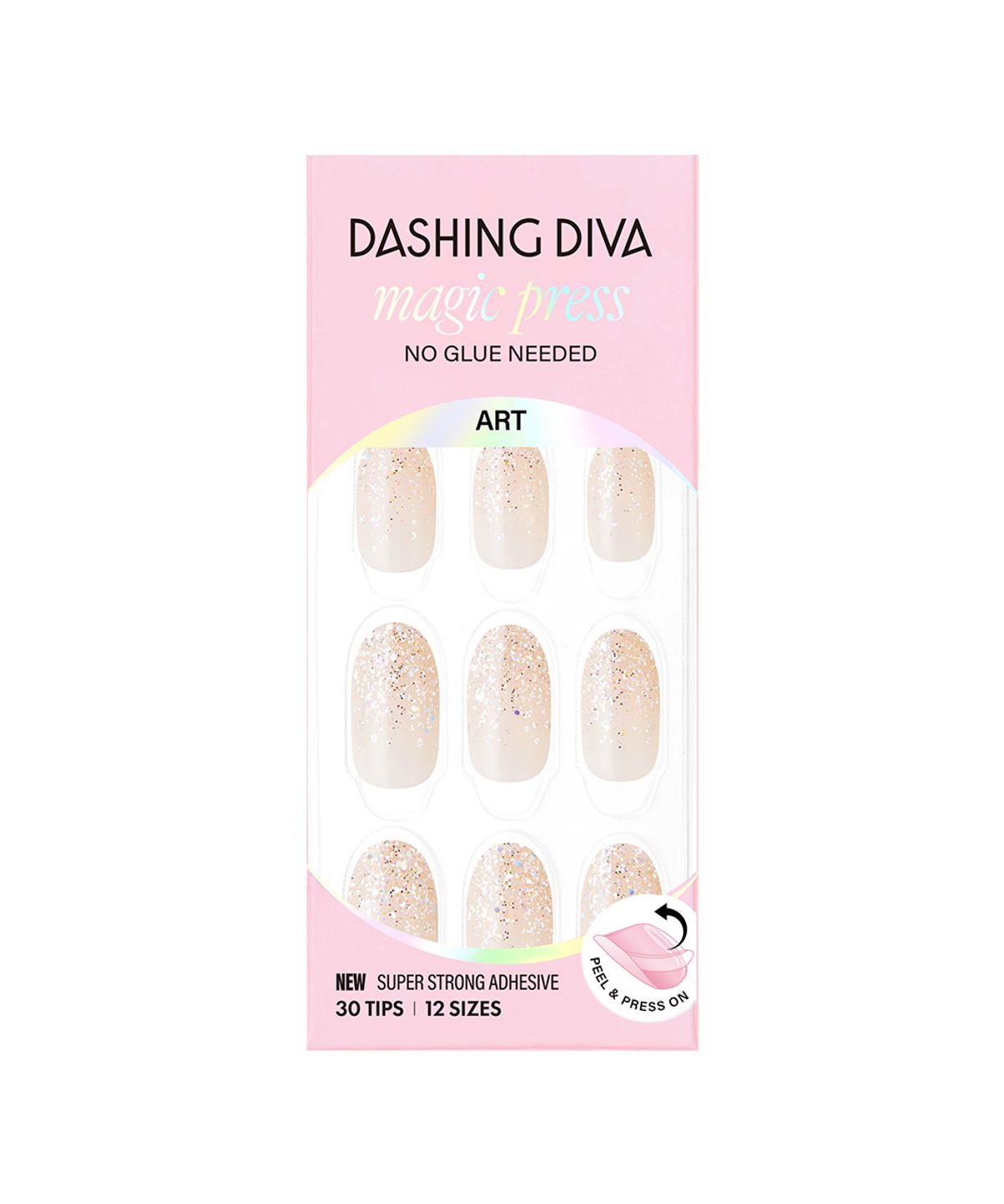 데싱디바(DASINGDIVA) 매직프레스 골드 샤워 (롱 오발) 네일팁